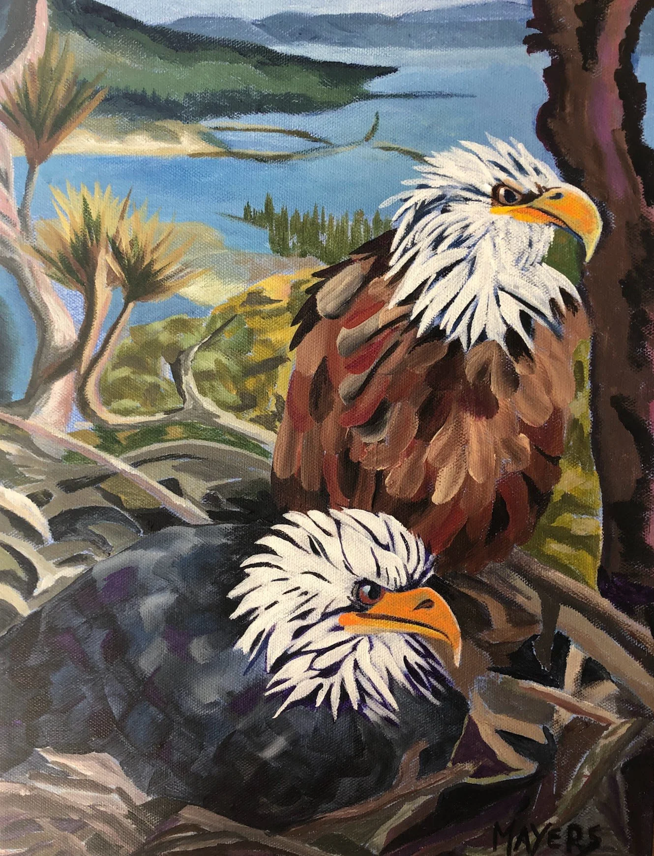 Big Bear American Eagles
Acrylic on Canvas
12" x 16"
$100