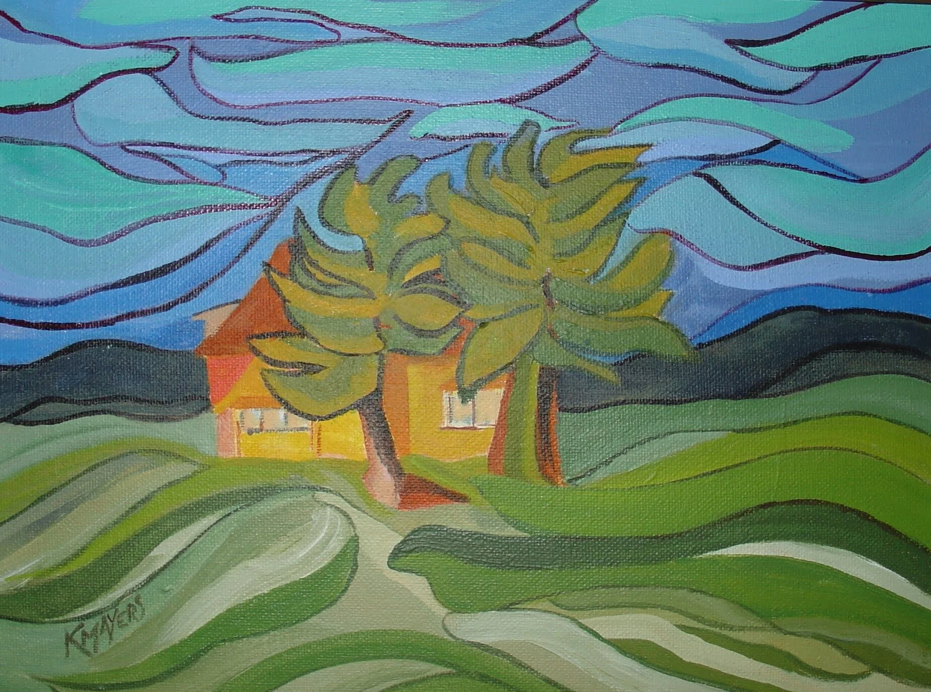 Onward Ranch in Caribou (2009)
Acrylic on Hardboard 18" x 15" CAD $165
