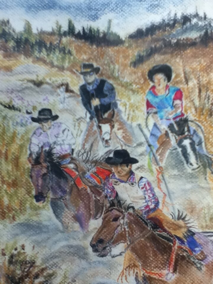 Stampede Mountain Ride  
9" X 12" Chalk Pastel CAD$80