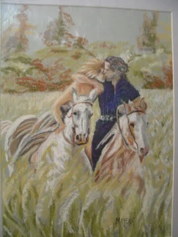 Two Riders 
9" X 12" Chalk Pastel CAD$80