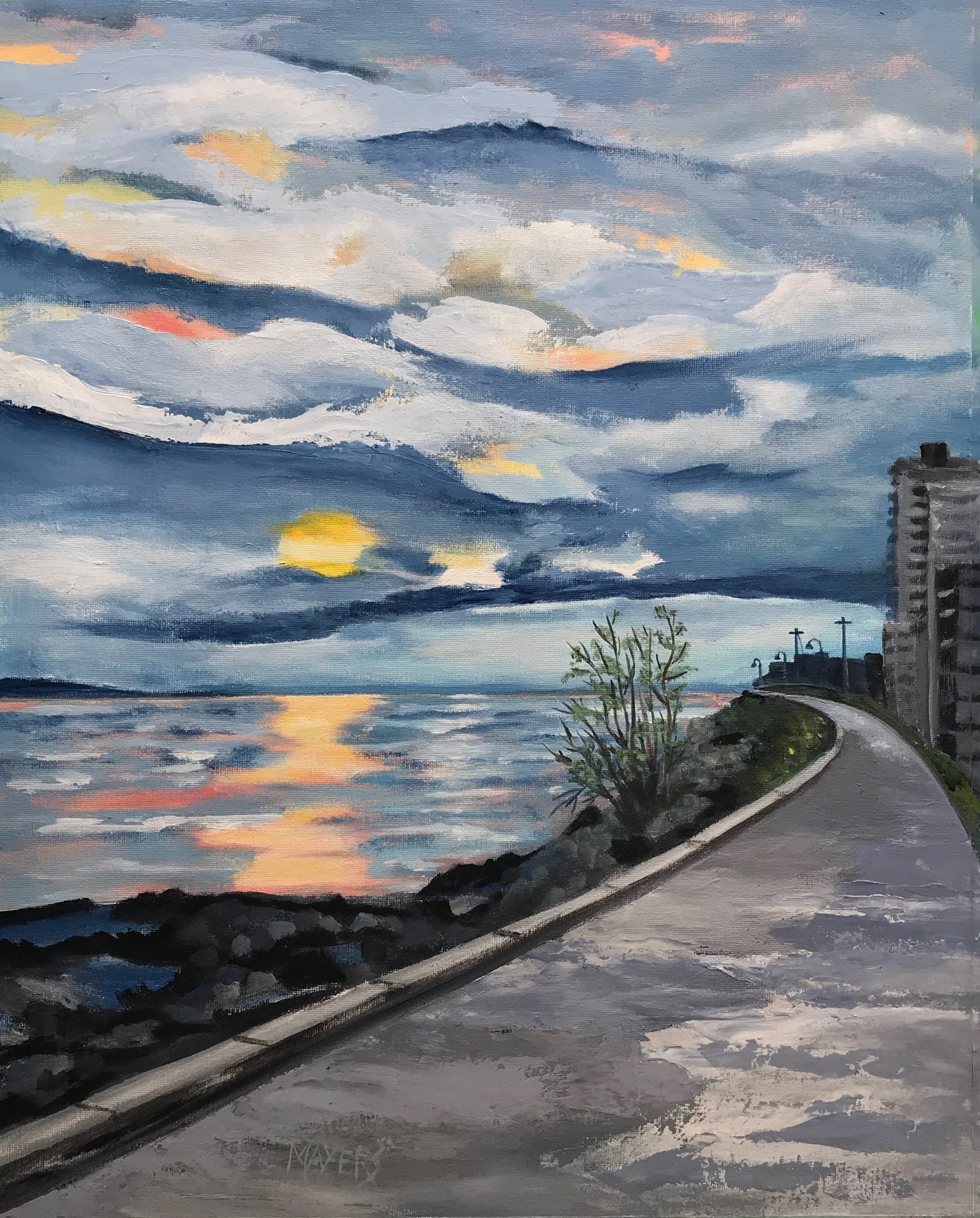  West Vancouver Seawall 
16” 20” Acrylic on Canvas Sheet CAD$400