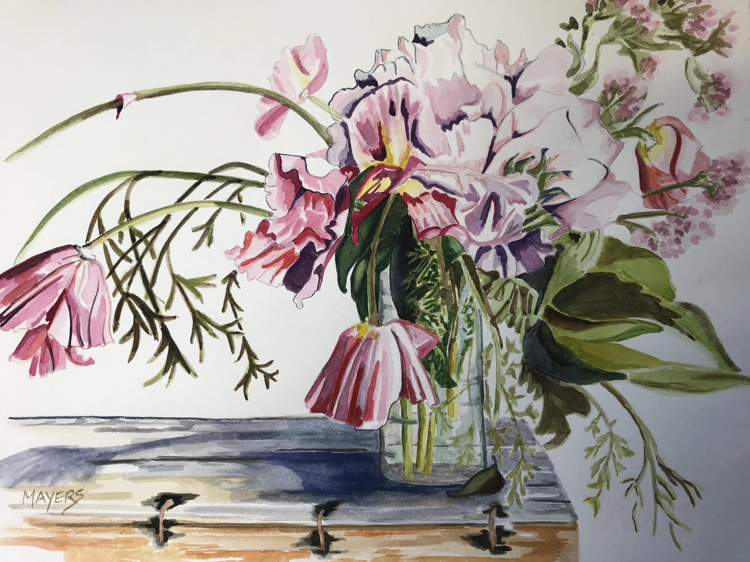 Flower Vase on Old Trunk
12" X 16" Watercolour Framed CAD$400