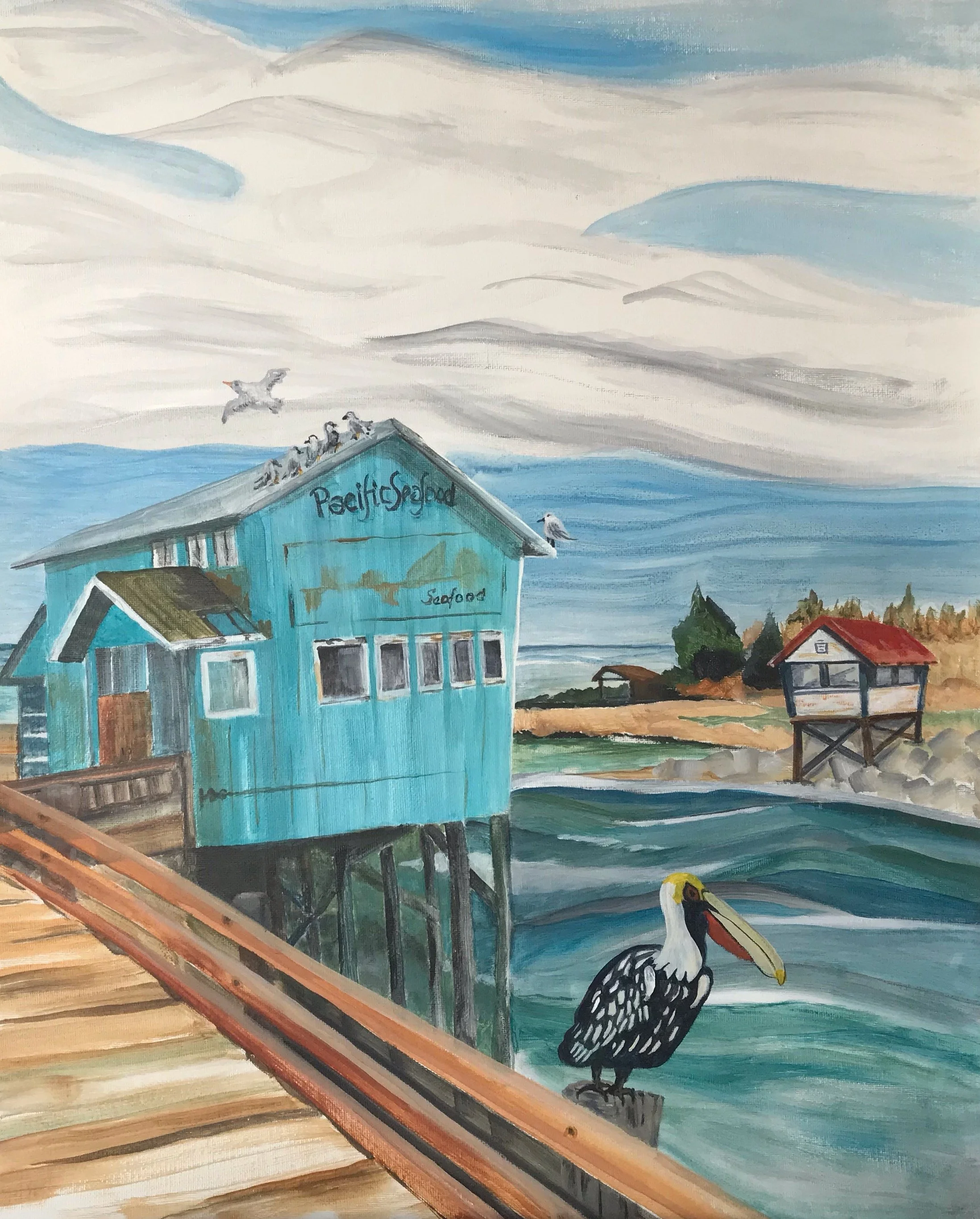 Pacific Seafood, WA 16” x 20” 
Acrylic on Canvas Sheet Unframed 
$160 CAD