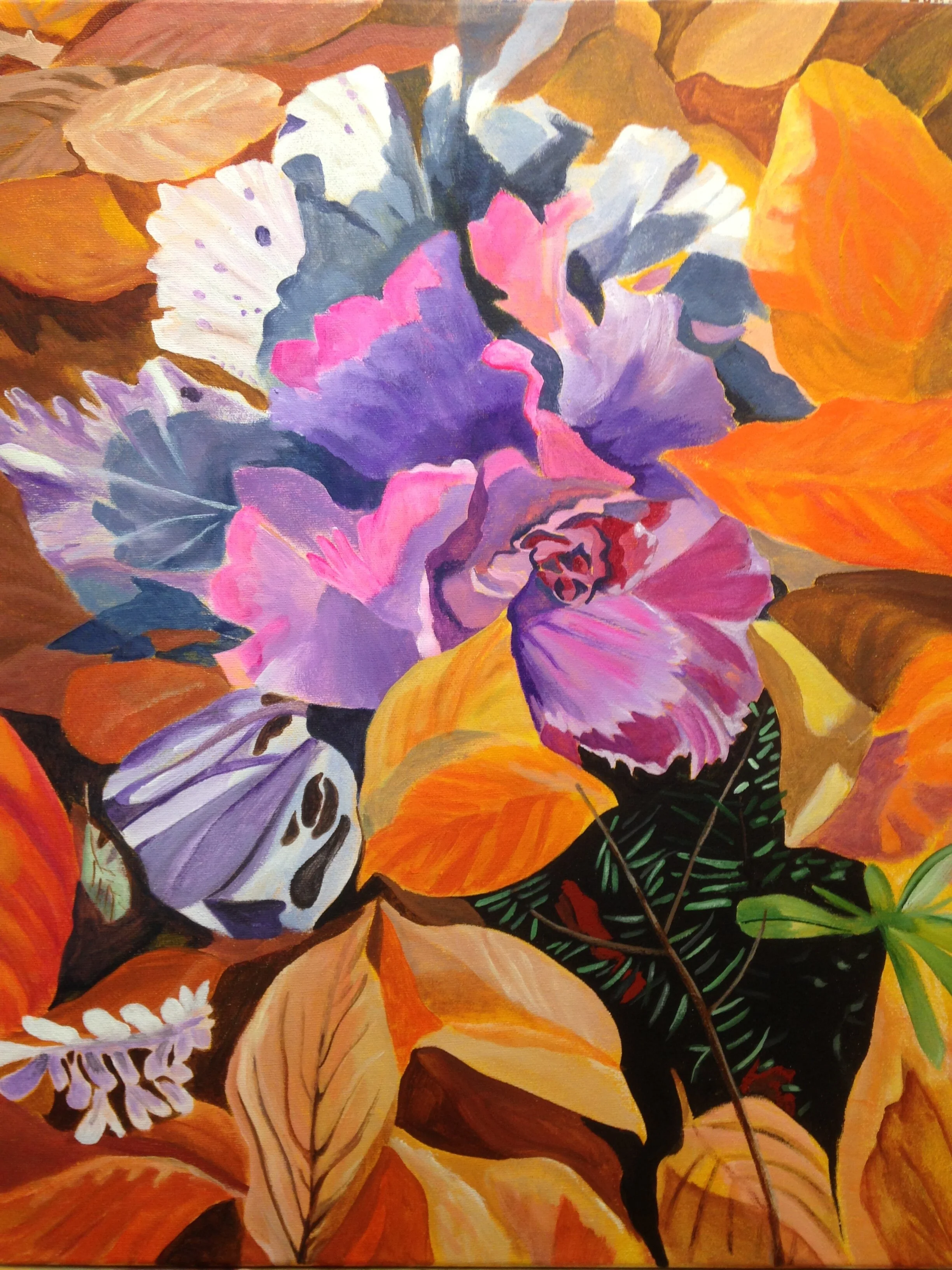 Marlene's Fall Floral
Acrylic on Gallery Canvas 16" x 20" CND$400