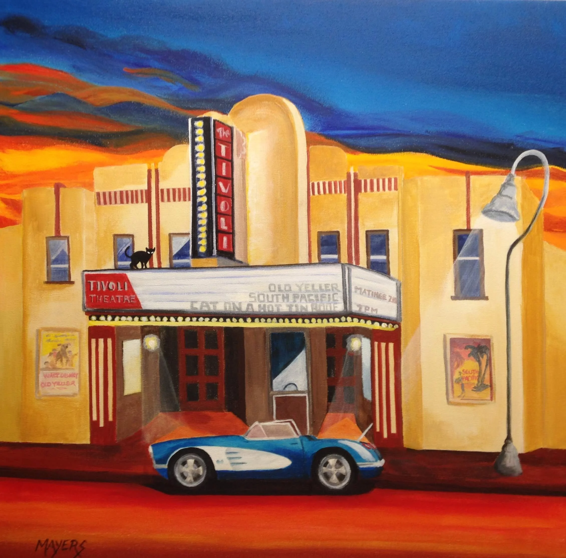 Creston's Tivoli Theatre
Acrylic on Gallery Canvas 20" x 20" 
SOLD