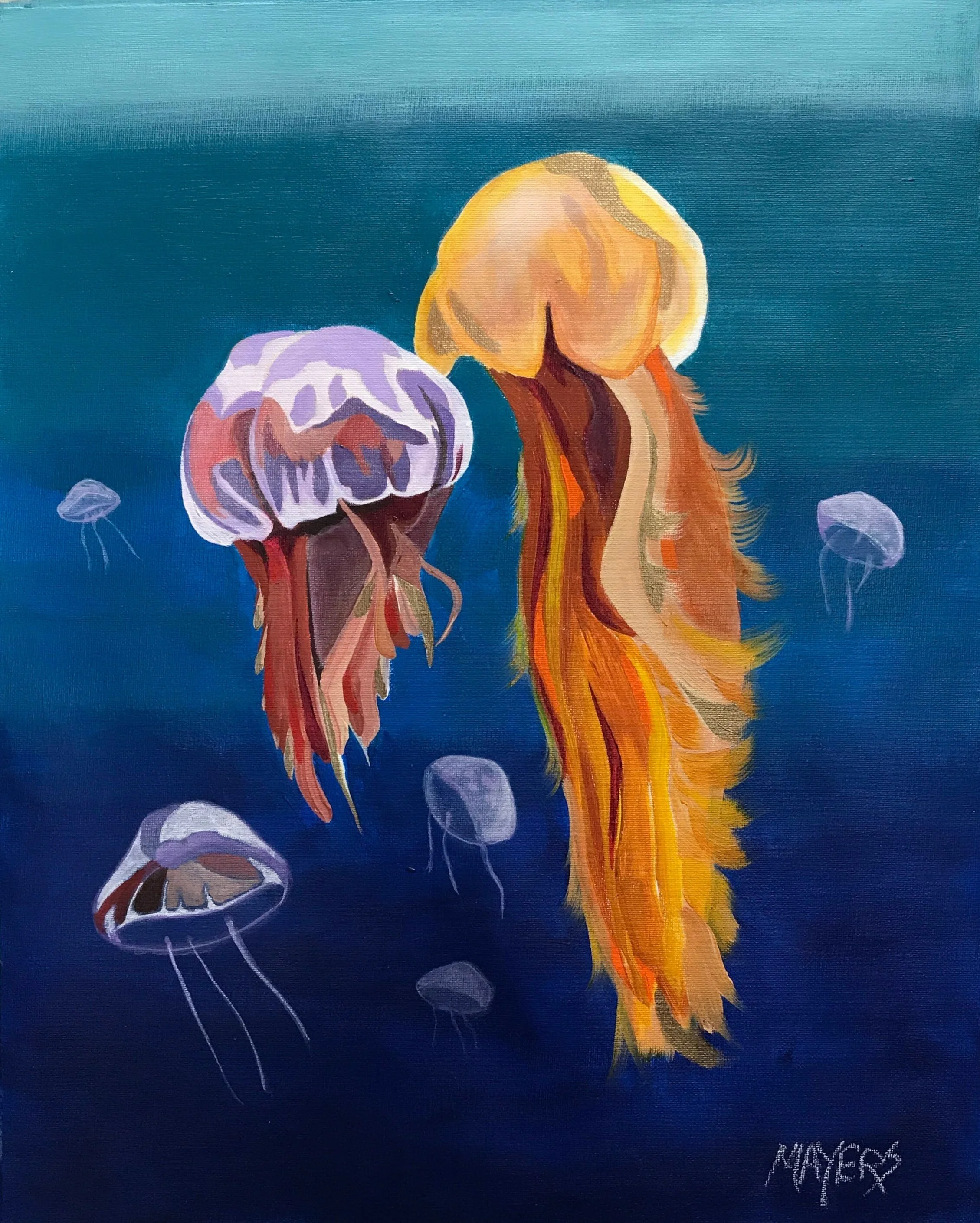 Jelly Fish Dance
Acrylic on Canvas Sheet 12" x 16" CND$160
