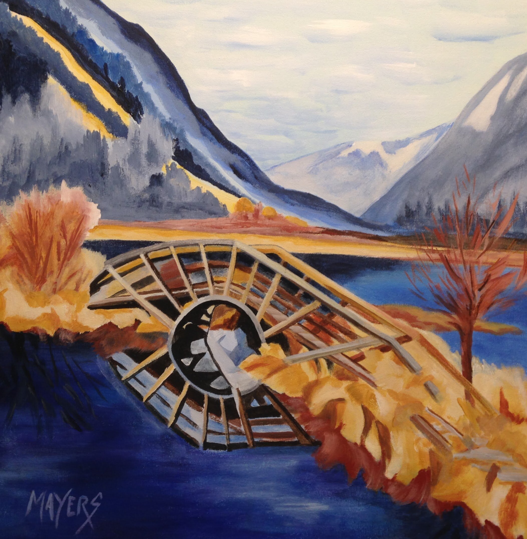 Creston Wildlife Valley Wooden Bridge
Acrylic on Gallery Canvas 20" x 20" 
$400.00 CAD