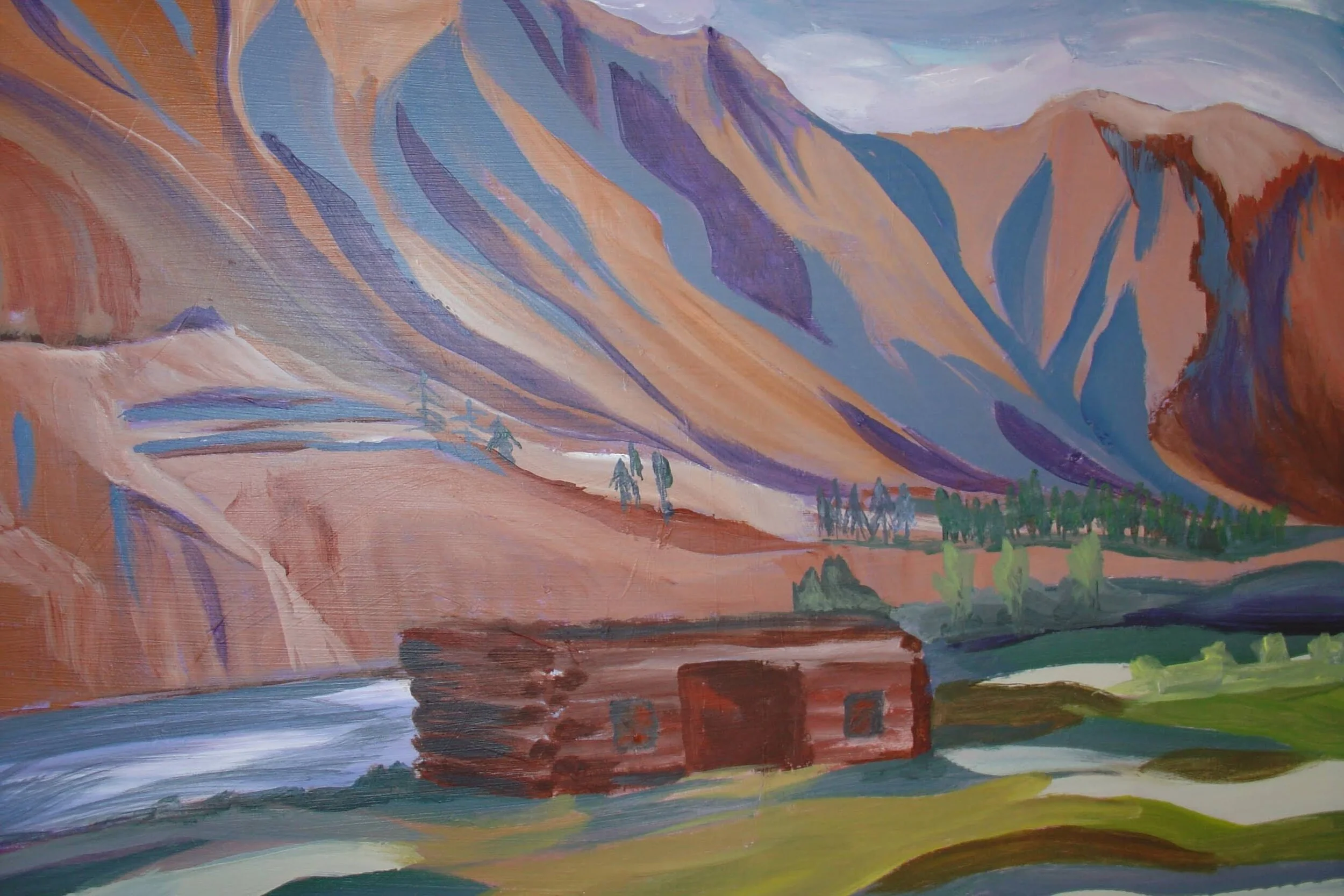 Farwell Canyon Old Homestead (2009)
Acrylic on Hardboard 25" x 21" SOLD