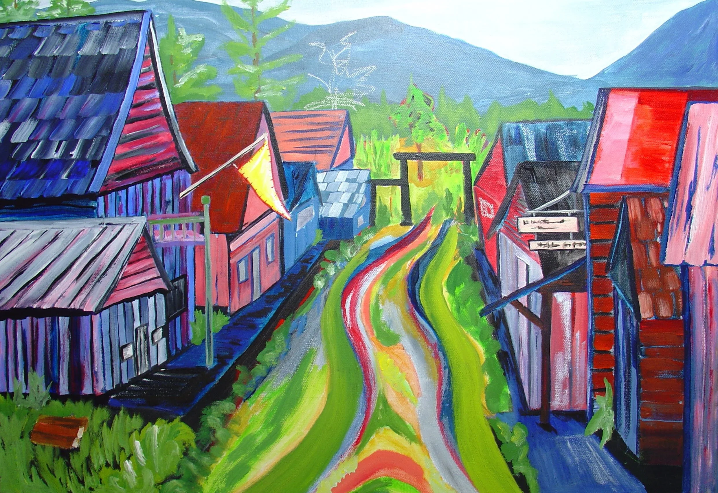 Baskerville Street Scene (2009)
Acrylic on Hardboard 24" x 30" CAD $185