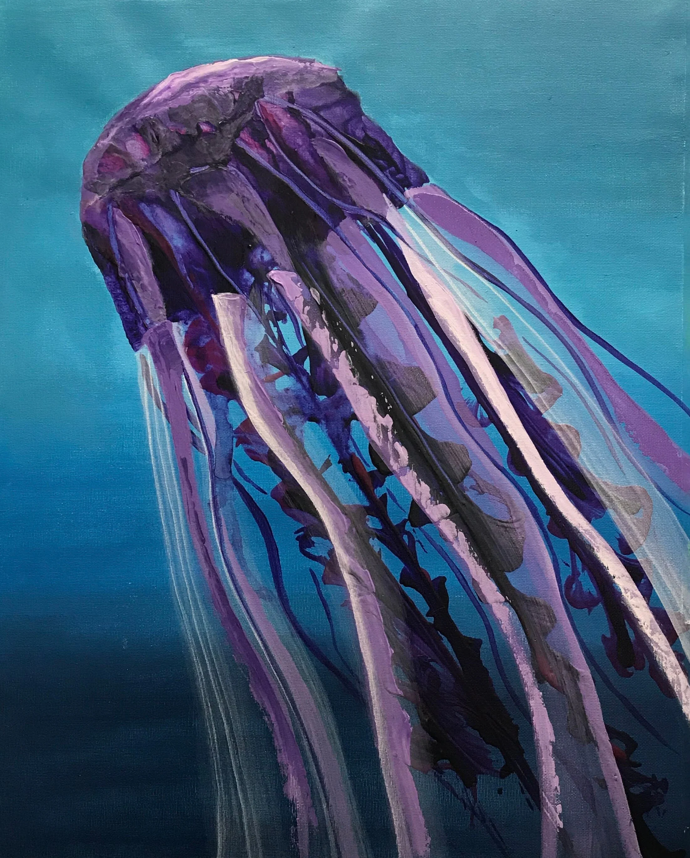 Purple Jellyfish
Acrylic on Canvas Sheet 12" x 16" CND$160
