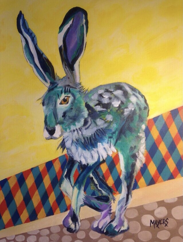 Rabbit on Chequered Ground (2019)
16" X 8" Acrylic CAD$400