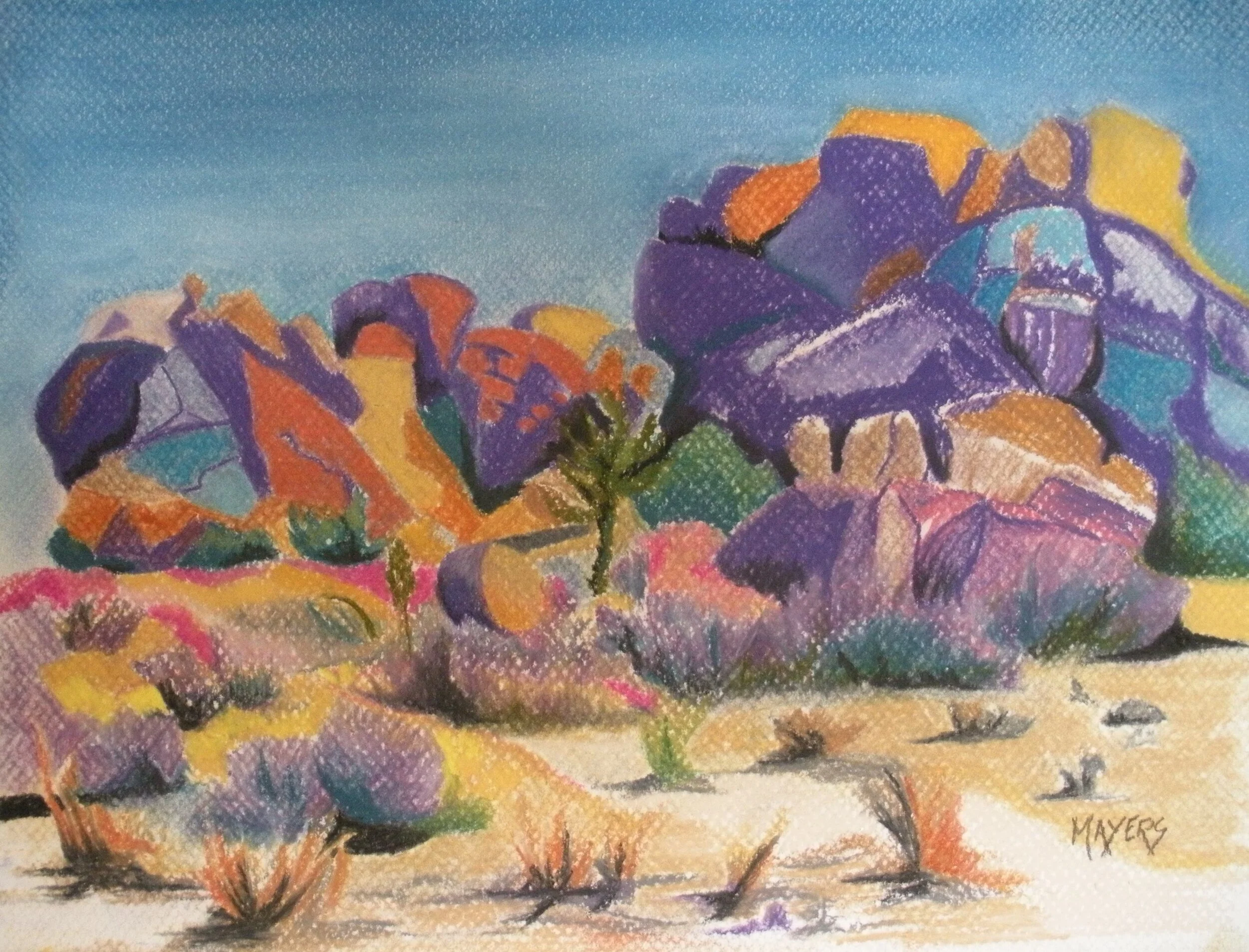 Joshua Tree Park Purple Rocks
9" X 12" Chalk Pastel CAD$80