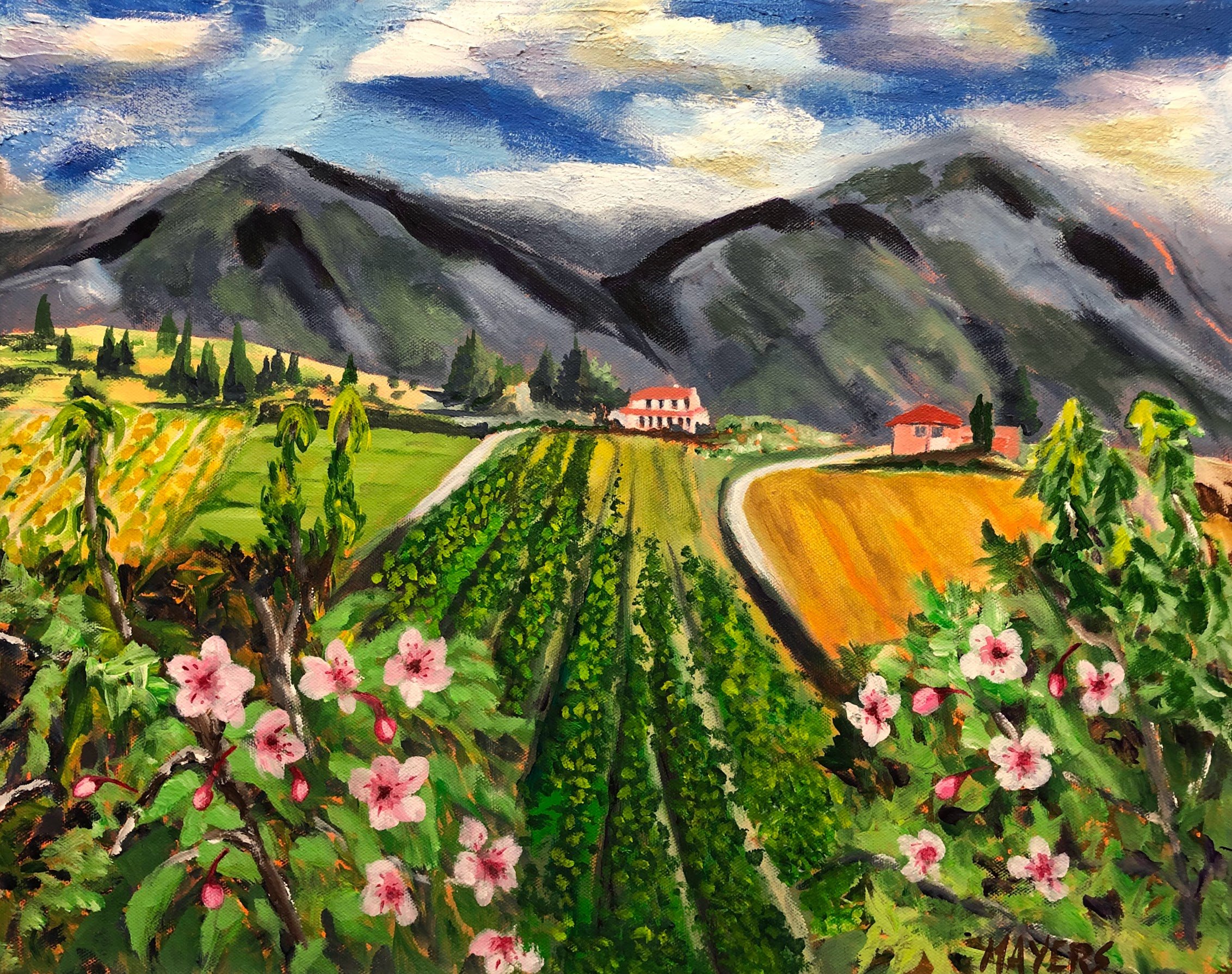 Skimmerhorn Mtns and Orchard view (1)
Acrylic on Canvas 18" x 24"
$300.00 CAD