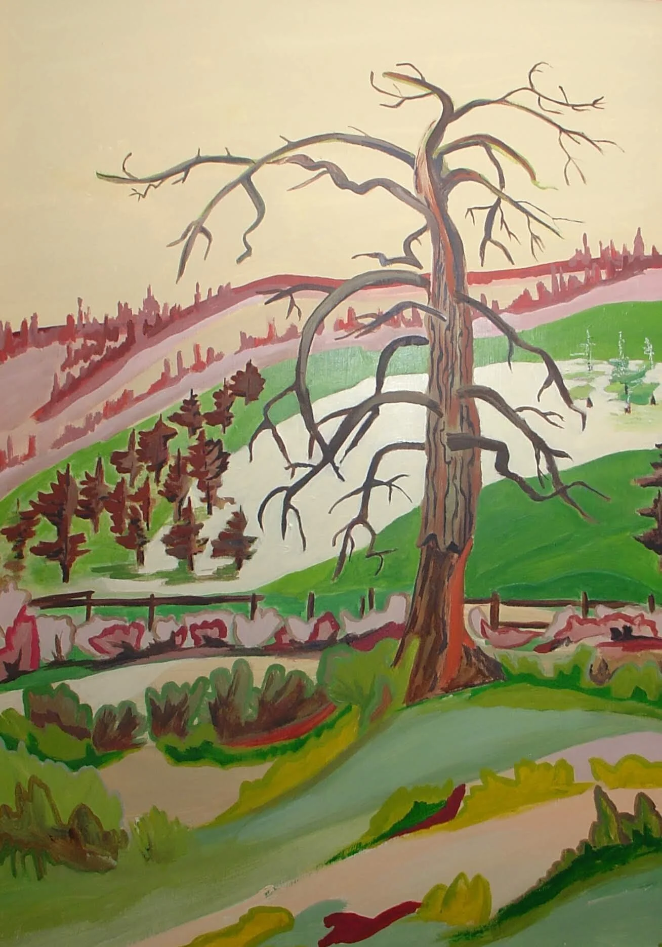 Fraser Canyon Majestic Pine (2009)
Acrylic on Hardboard 22" x 36" 
Framed CAD $300