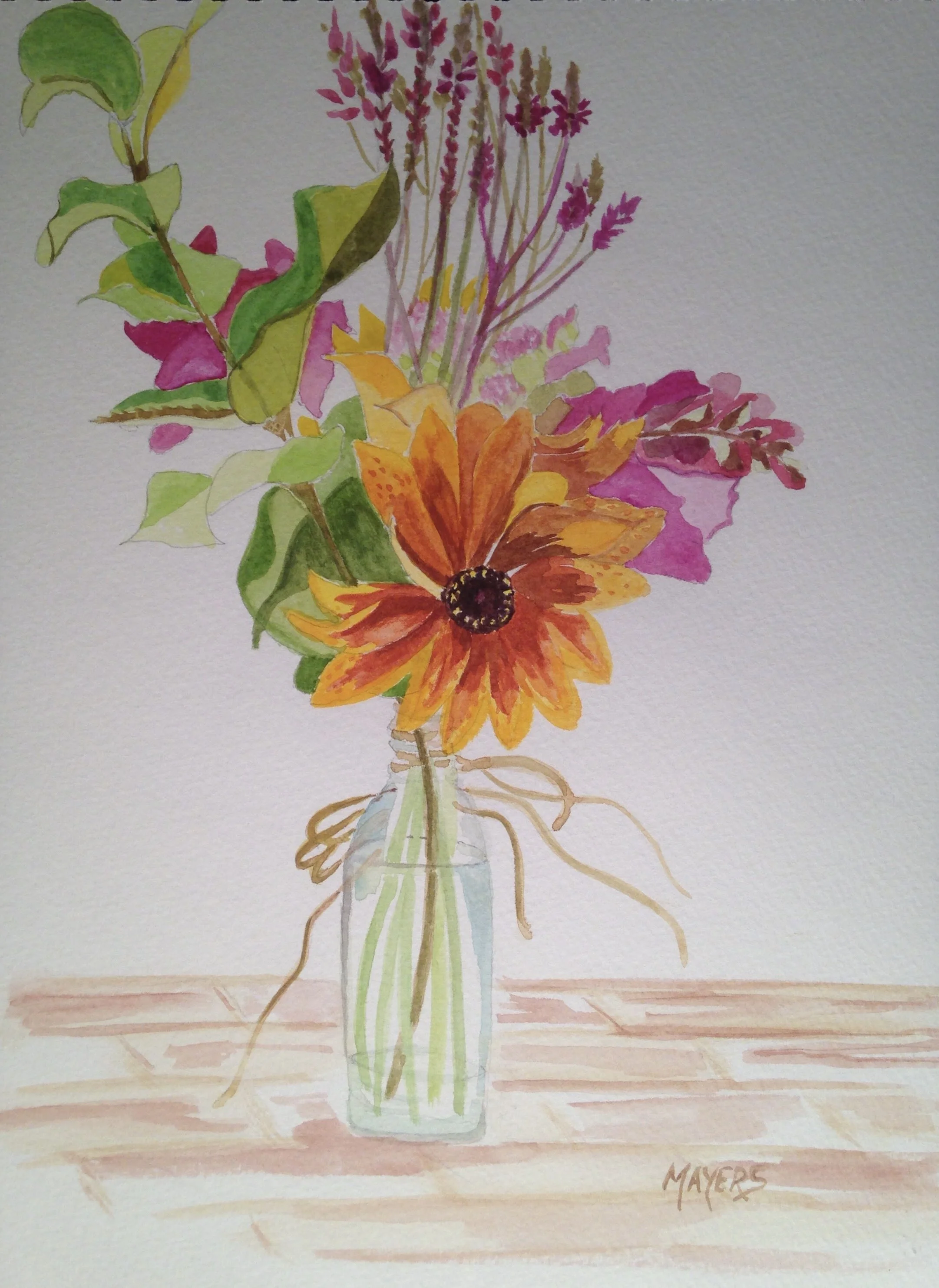 Orange Flower in Bottle
9" X 12" Watercolour CAD$80