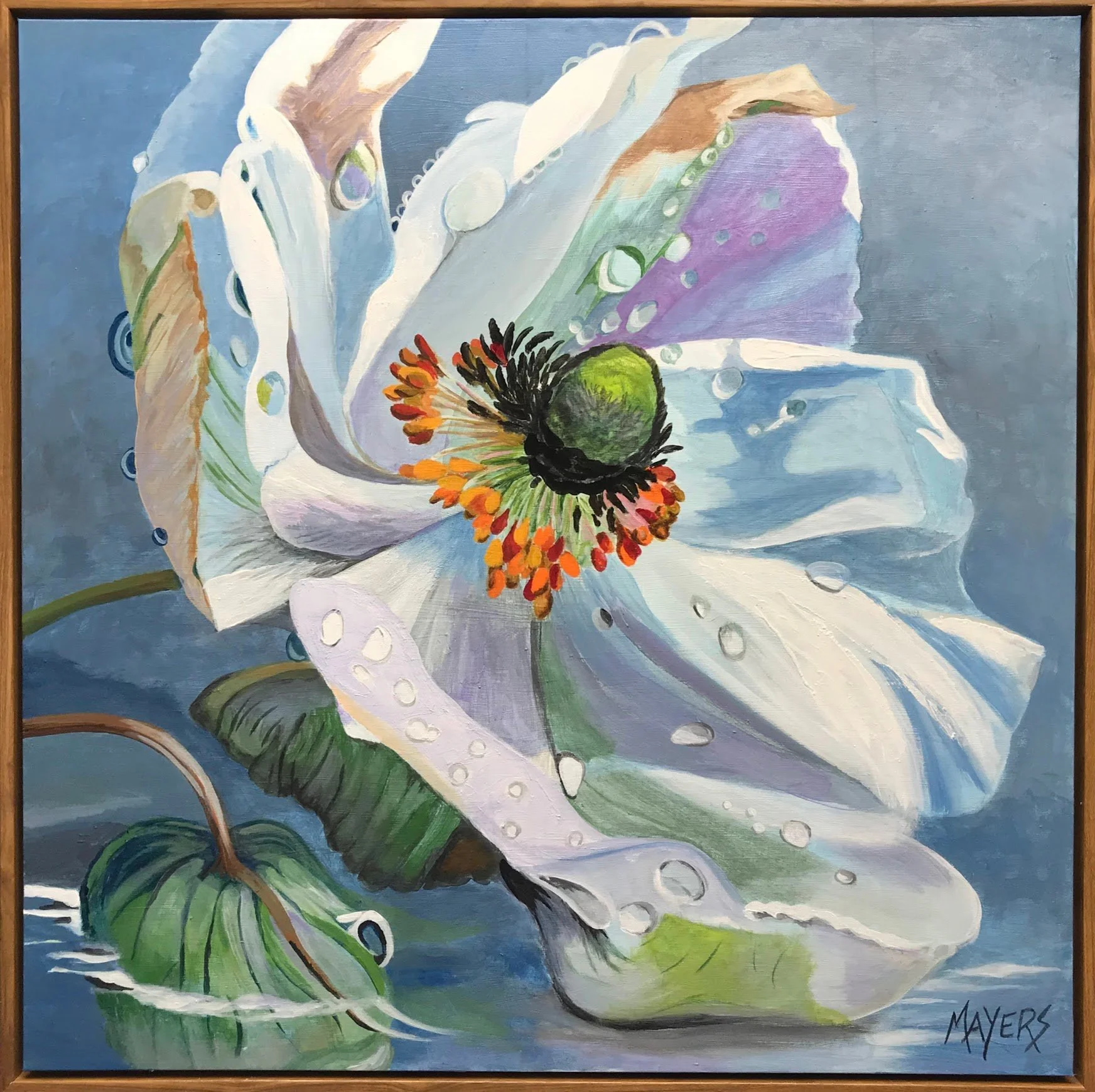 White Poppy Blossom
Acrylic on Canvas
18" x 18" Framed
$145