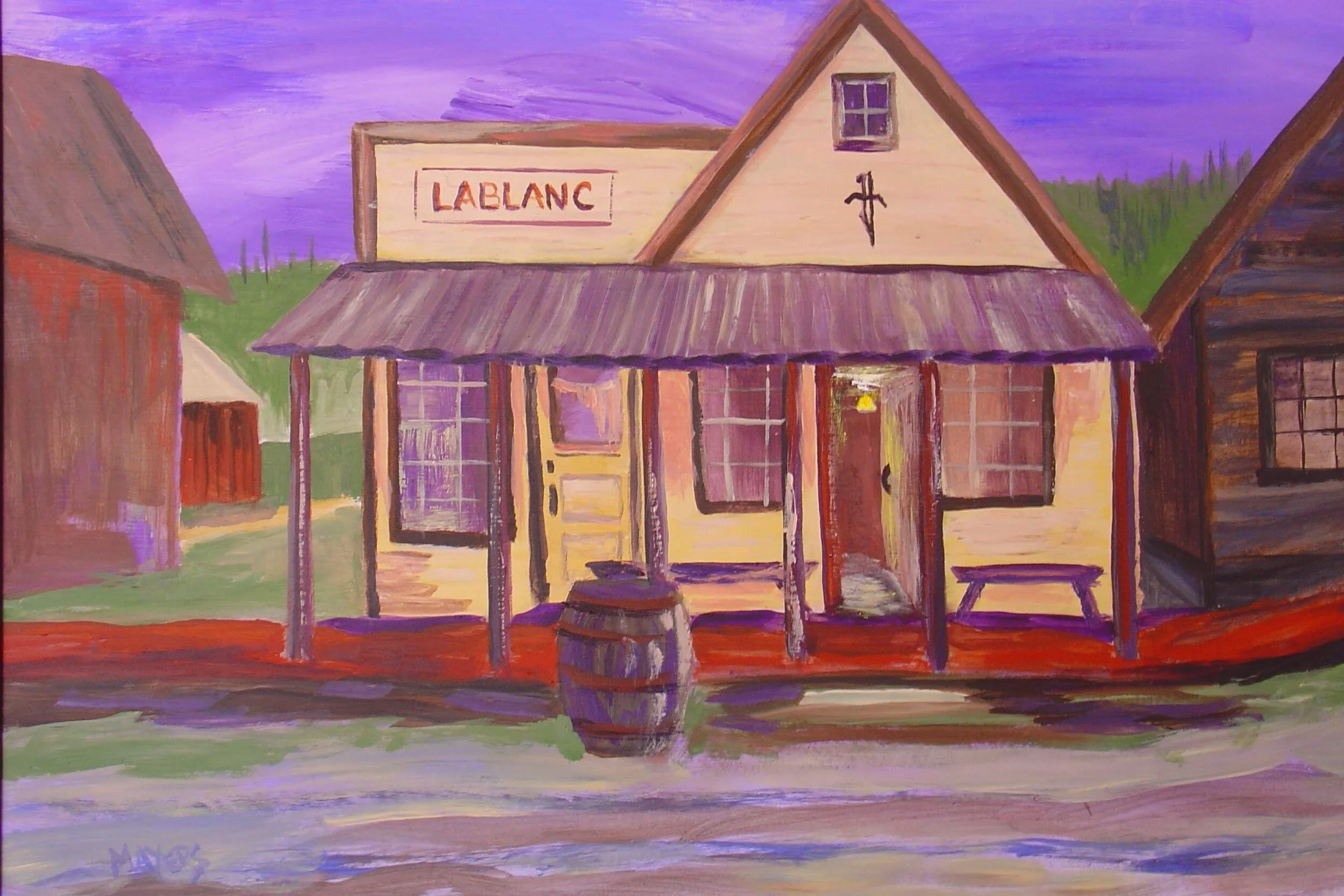 Baskerville Leblanc Store (2009)
Acrylic on Hardboard 24" x 20" CAD $185