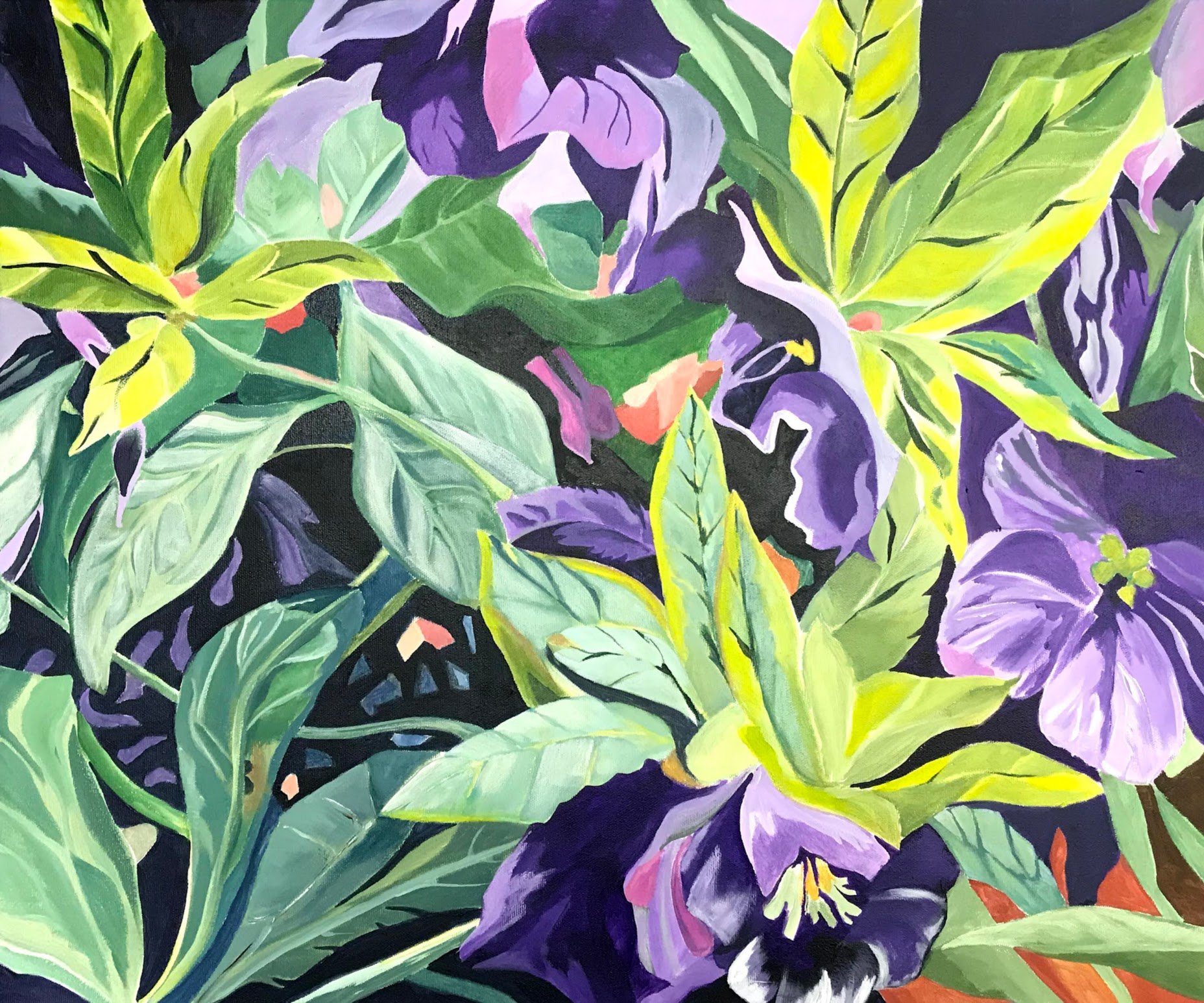 Purple Heliotropes
Acrylic on Canvas
20" x 24"
$400