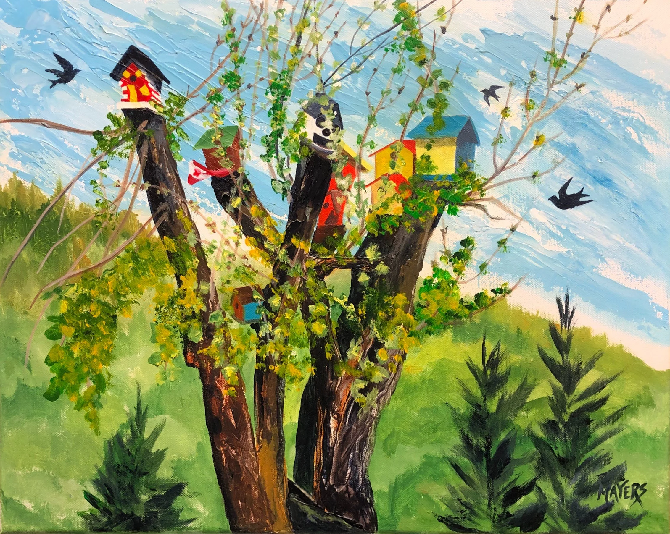 Salmo Motel Birdhouse Tree
Acrylic on Canvas 16" x 20"
$200.00 CDN
