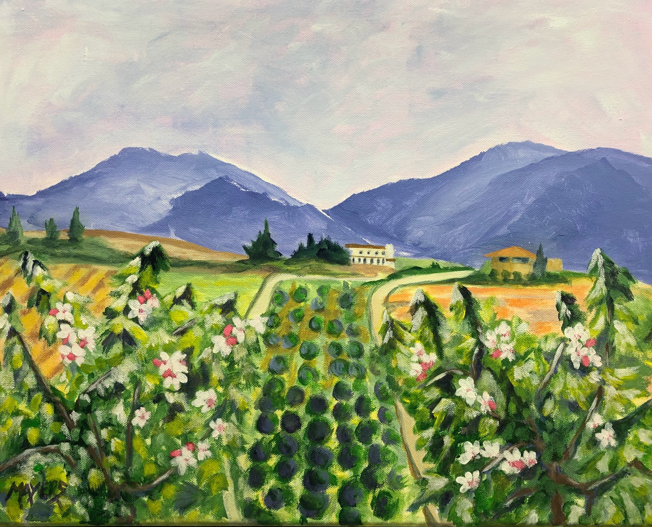 Skimmerhorn Mtns and Orchard view (2)
Acrylic on Canvas 18" x 24"
$300.00 CAD