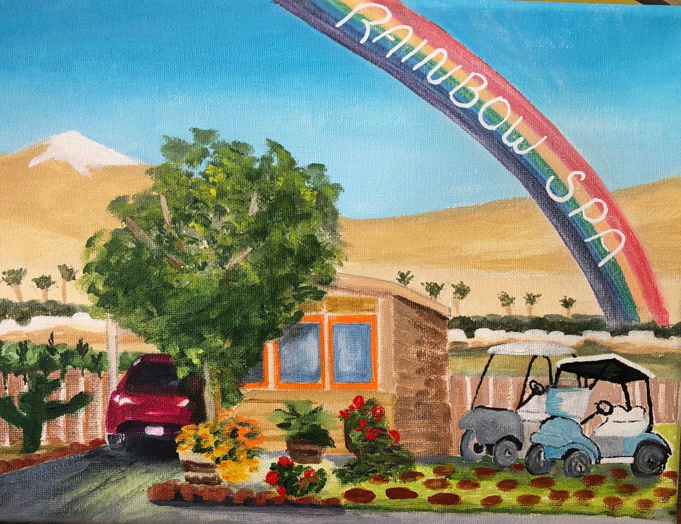 Rainbow Spa 331
Acrylic on Canvas 
9" x 12"
$60