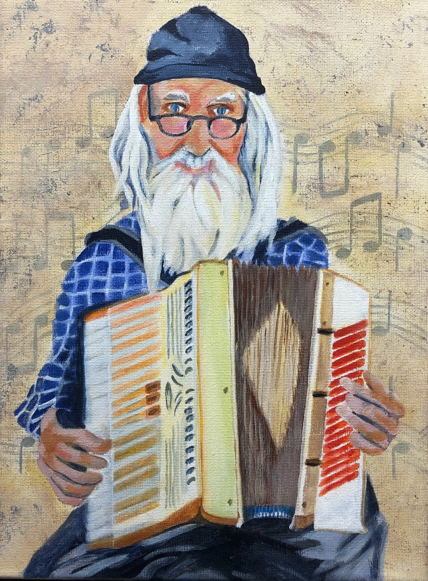 Taras - Accordian Player
 Acrylic on Canvas
GIFT