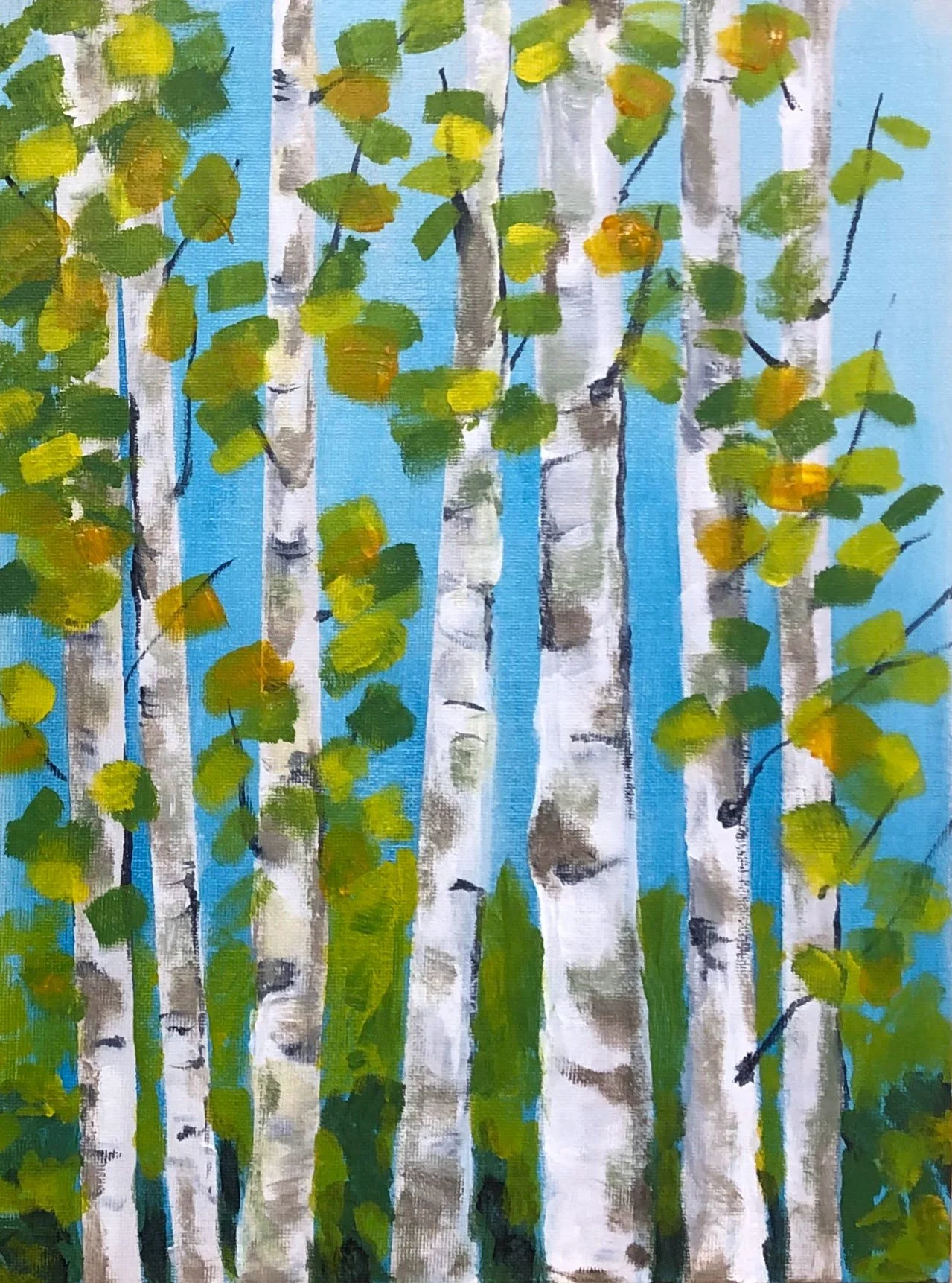 Birch Tree Grove
Acrylic on Canvas board
9" x 12"
$60