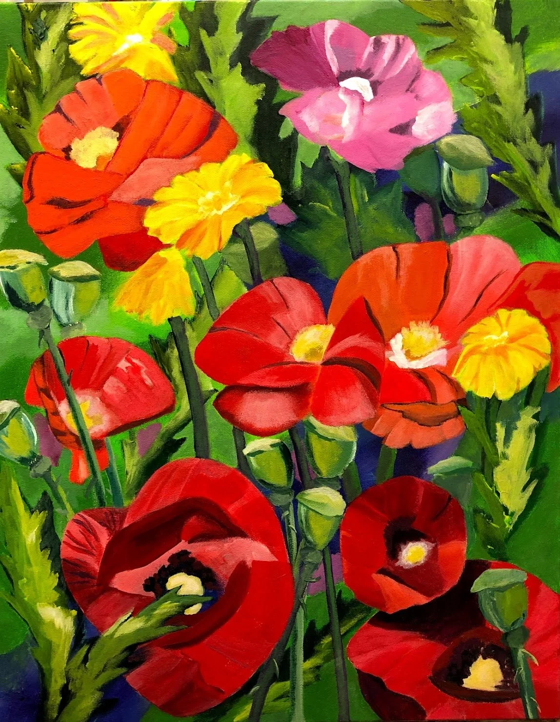 Wildflower Poppies Acrylic on Gallery Canvas
16" x 20" CND$400