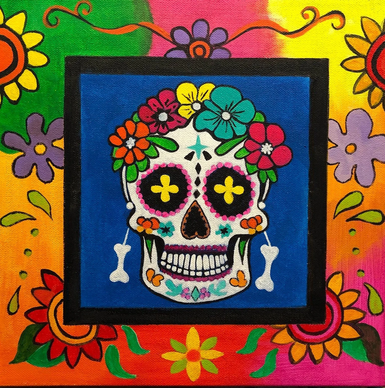 Day of the Dead Sugar Skull
Acrylic on Canvas
12" x 12"
$125 CDN