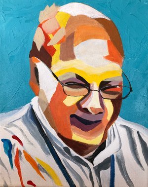 Ted Smethers Portrait 
Acrylic on Canvas 8" x 10" GIFT