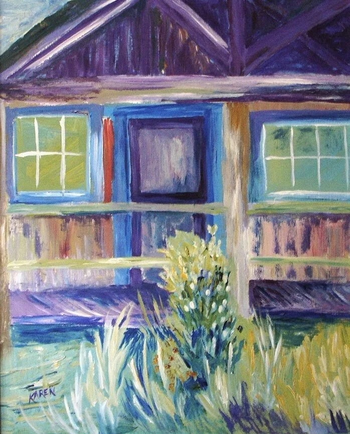 Barkerville Heritage House-Purple Door (2009)
Acrylic on Hardboard 26" x 33" CAD $185