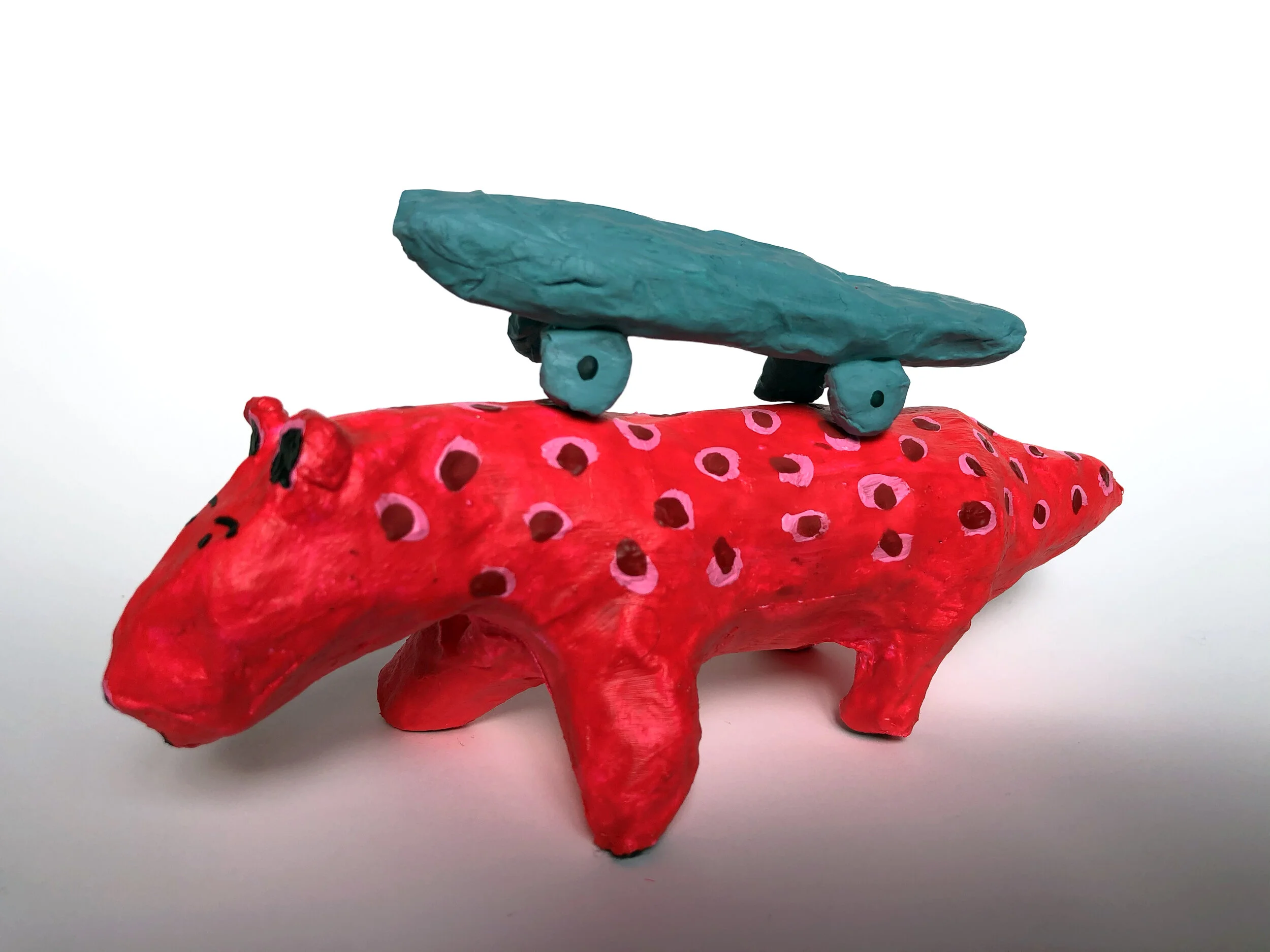 Illustration | Sculpture | Papier Mache | Aardvark | Skateboard | Trudi Esberger