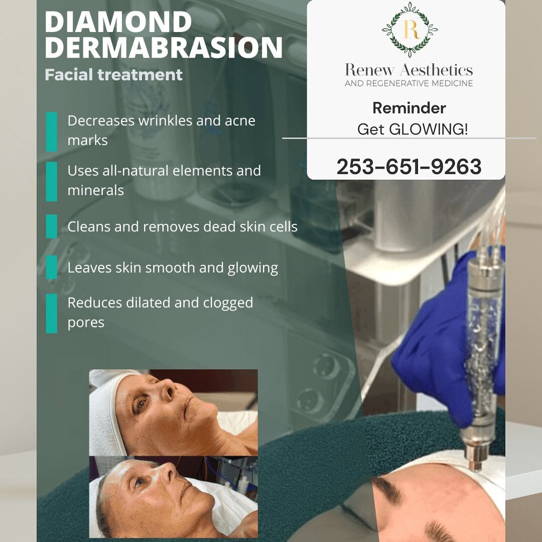 💎 Let&rsquo;s be GLOW-getters together!!

💎 Simultaneously extract, exfoliate and infuse the skin with diamond dermabrasion to improve skin tone, texture, and hydration to get rid of that dry winter skin!!!

📱253-651-9263
🌎 BOOKING LINK IN BIO

&