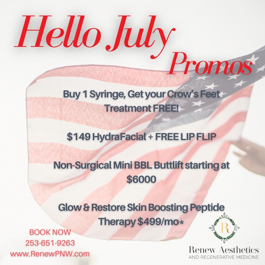 β¨ July Promos Are Here & They’re Firecracker HOT! β¨π
Glow up, plump up, and lift off this summer with our star-spangled July specials:
π Buy 1 Syringe of Filler or Biostimulator...
π― Get your Crows Feet Tox Treatment FREE
β¨ Because you