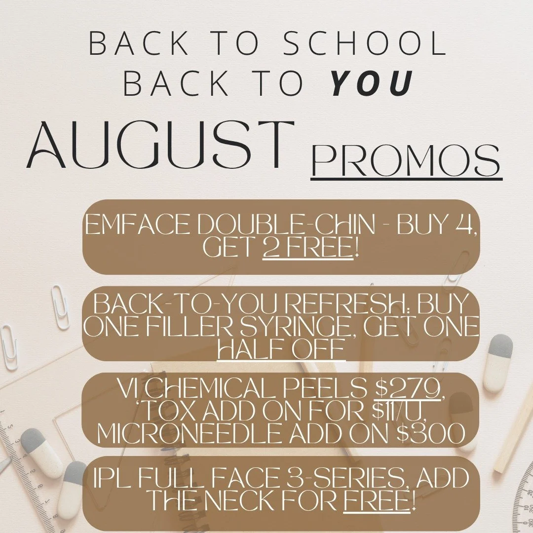 August promo drop is HERE!!!
💁‍♀️ BYE, DOUBLE CHIN — HELLO CONTOUR
Emface Submentum
📍 Buy 4 sessions, get 2 FREE
Sculpt that jawline with no needles, no downtime, just serious snatchification.
💉 PLUMP PERFECTION
Hyaluronic Acid Filler