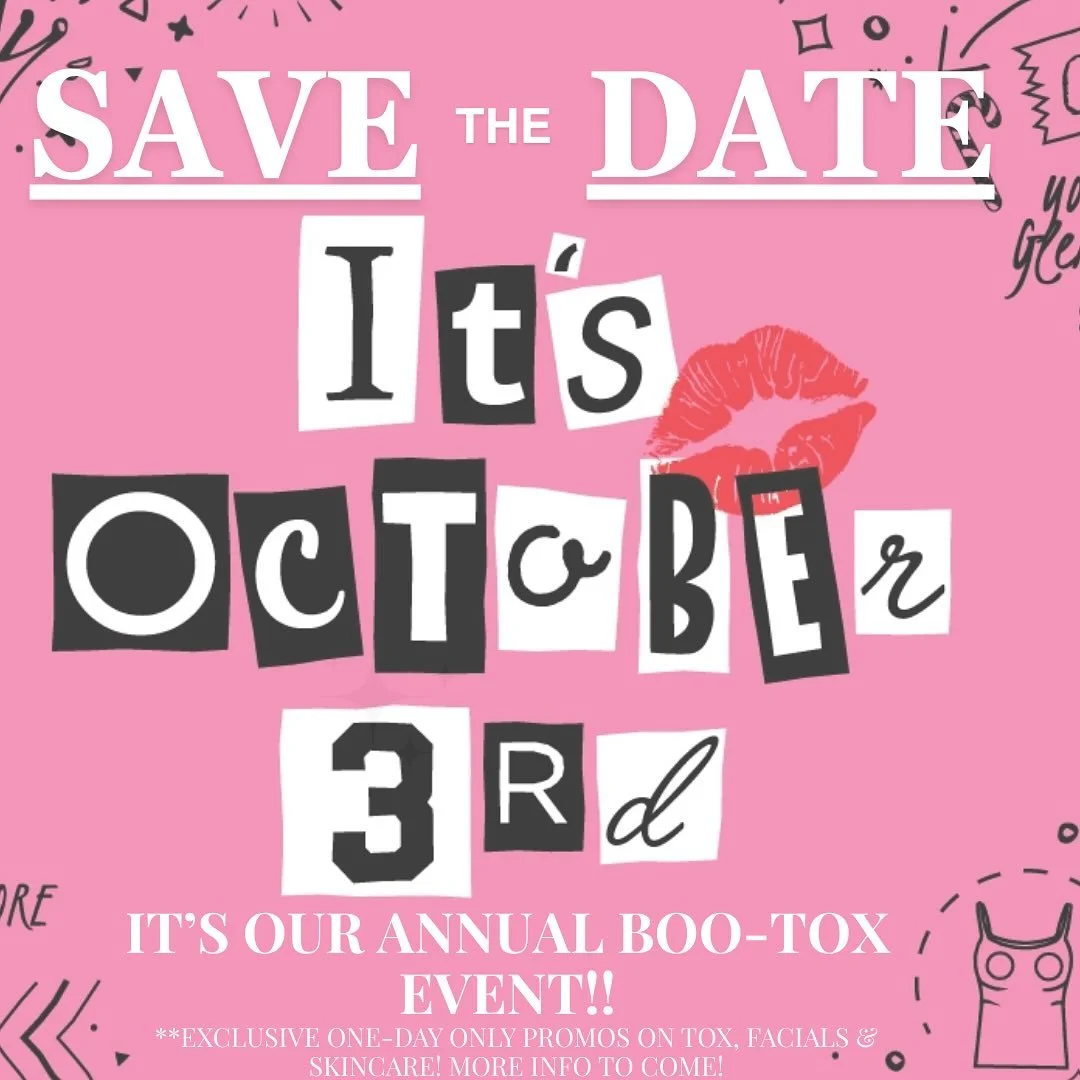 “On October 3rd…he asked me what day it was…”
🖤 IT’S OUR ANNUAL BOO-TOX PARTY!!! So SAVE THE DATE!!!! 10/3/2025, 11am-4:30pm
👻 The Basic Deets:
1) Our ZO SKINHEALTH EXPERTS will be available for FREE SKINHEALTH ASS