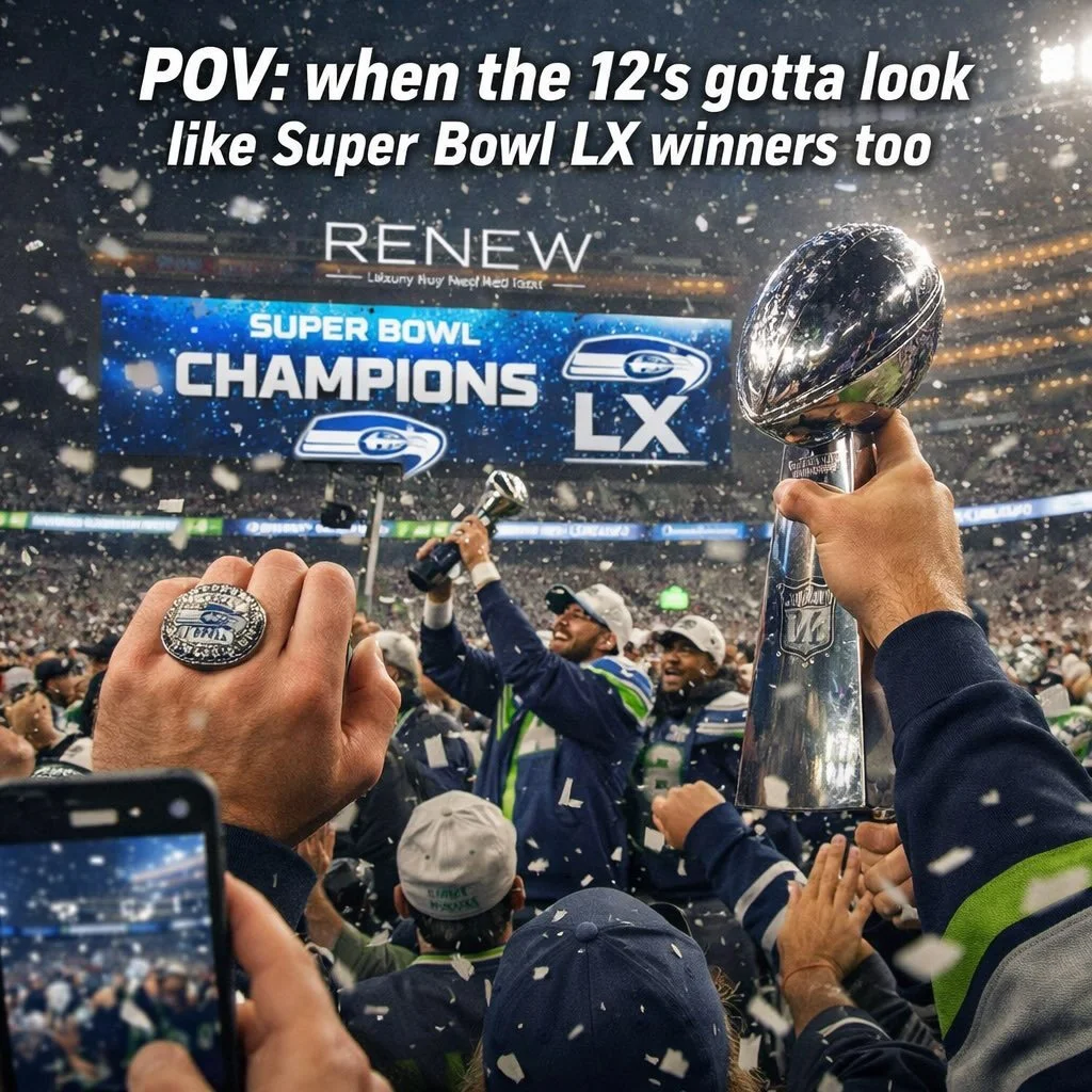 We&rsquo;re here for it!!!!!!!
💚💙💚💙
Lets go SEAHAWKS!!!!!!

📍 Renew Aesthetics &amp; Regenerative Medicine
📅 Consultations available now 📲253-651-9263 or 🔗BOOKING LINK in BIO
✨ Find. Your. Balance.

#superbowl60 #renewpnw #medspa #facials #fi