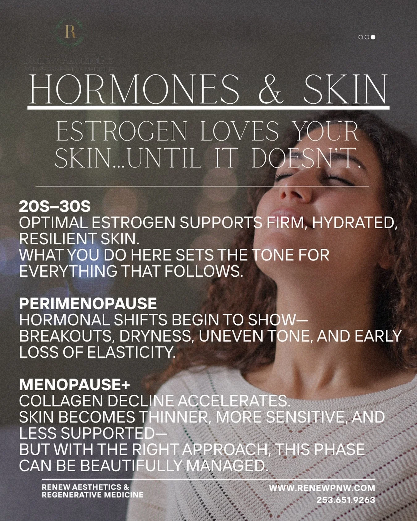 Your skin isn&rsquo;t changing randomly.
It may be responding to your hormones.

Estrogen plays a major role in collagen production, hydration, elasticity, and overall skin quality.
So when levels begin to shift&hellip; your skin does too.

That&rsqu