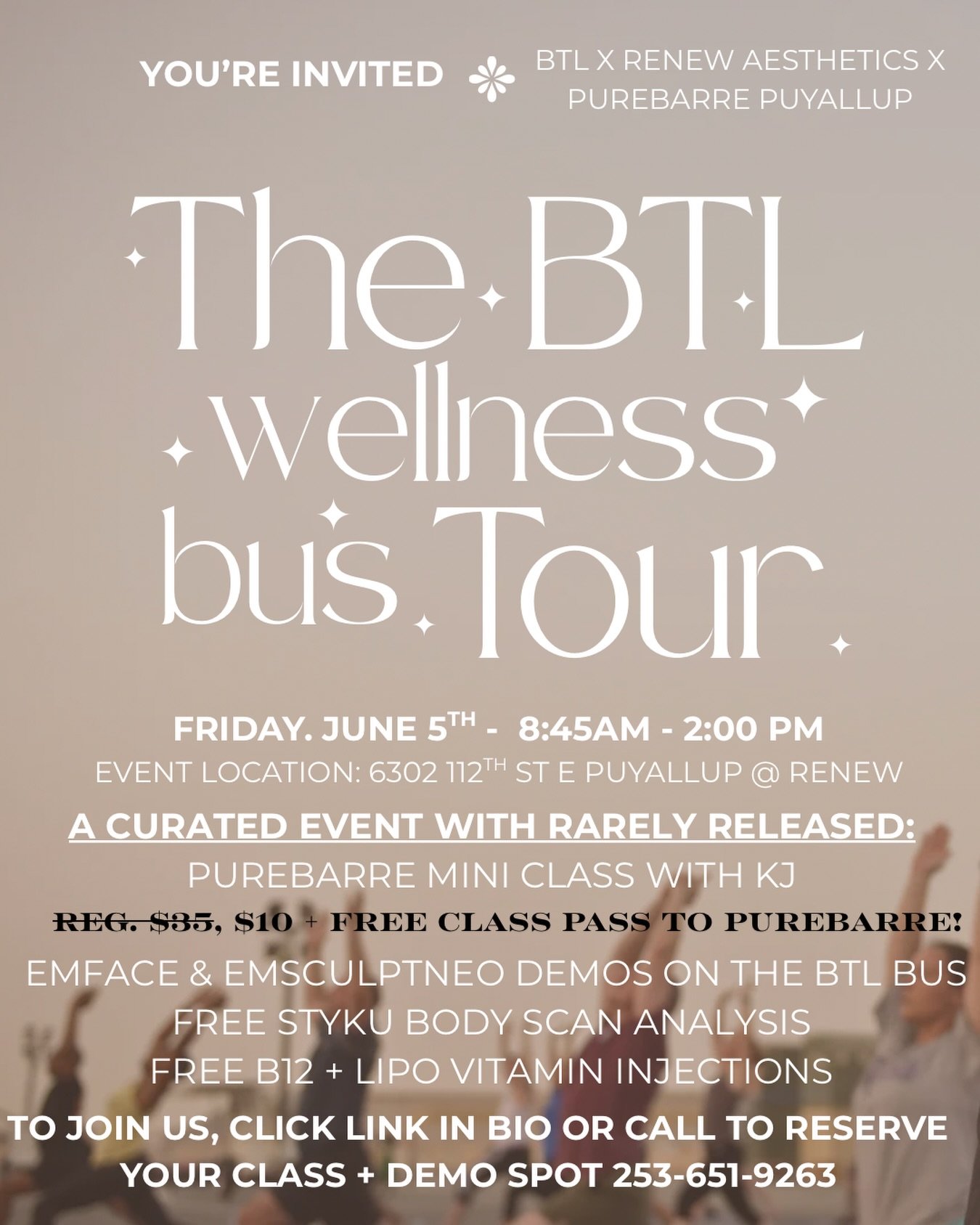 Your invite is HERE✨

📣 We&rsquo;re bringing the BTL Wellness Bus Tour to Puyallup&mdash;and this isn&rsquo;t your typical event.

Think movement, science, and next-level aesthetics&hellip; all in one curated experience.

What you&rsquo;ll experienc