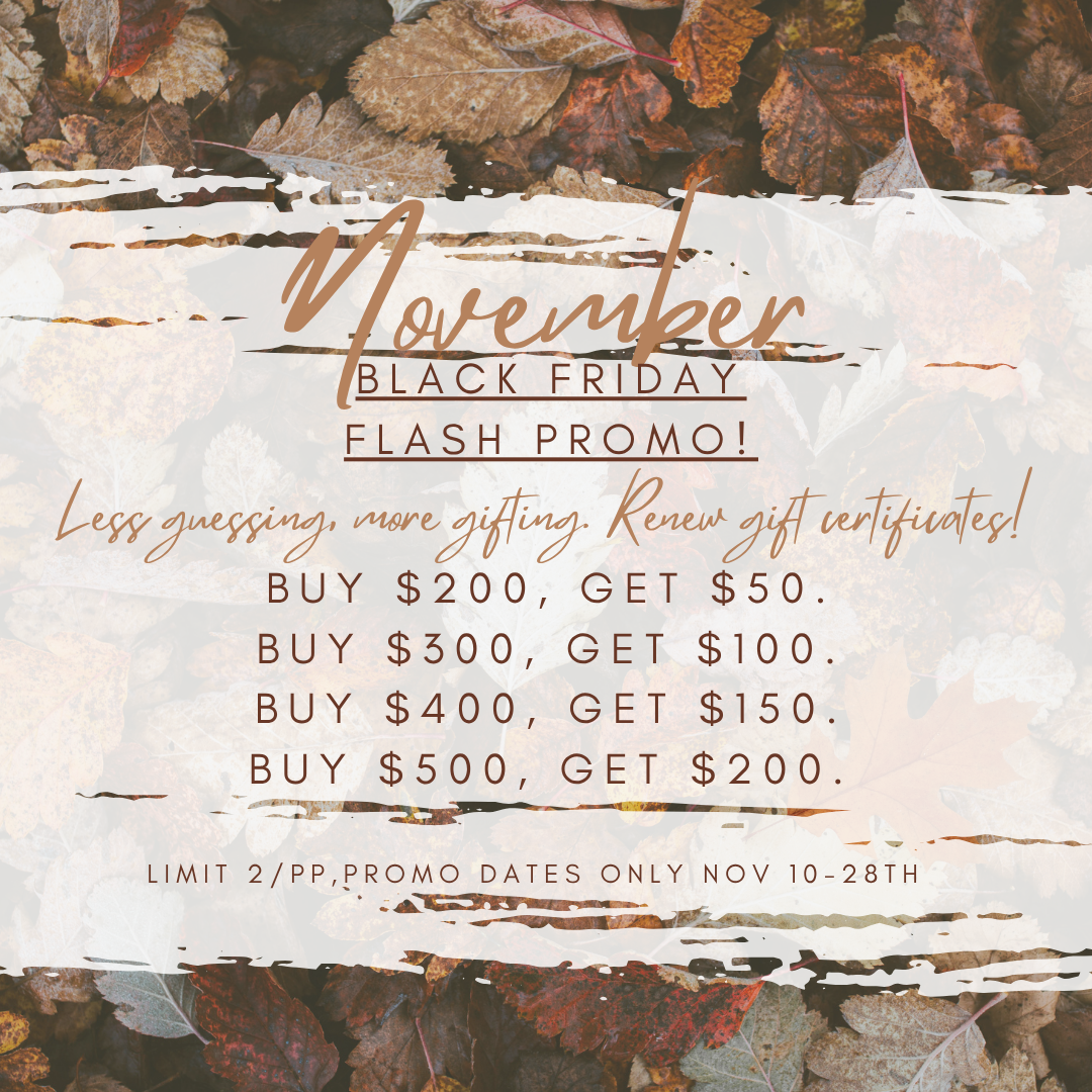 black friday promos medspa gift certificate promo botox filler promo