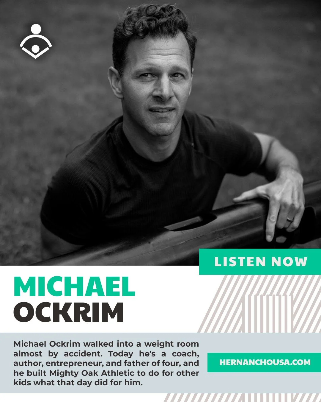 Michael Ockrim, CSCS, founder of Mighty Oak Athletic in Westmont, IL, leaning on a barbell — guest on The Youth Sports Parenting Tribe podcast, episode 172