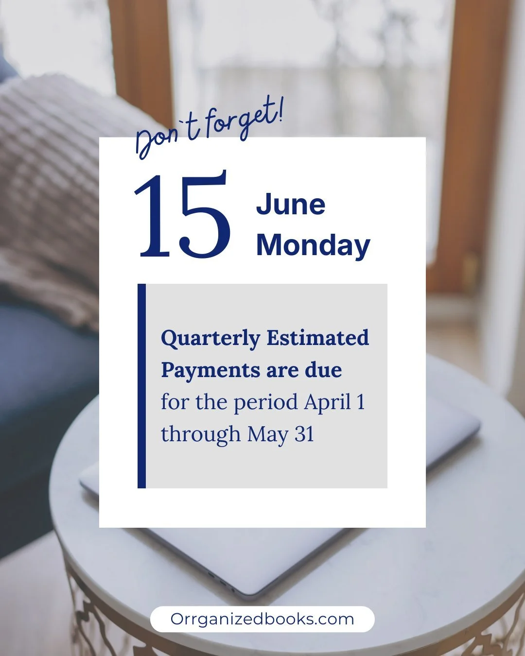 Mark your calendars and set reminders for these upcoming tax deadline.

Save this post and follow us for future tax reminders.
.
.
.
#Businessbookkeeping 
#Atlantabookkeeper 
#Mcdonoughaccountant 
#Georgiabookkeeper 
#Georgiaaccountant 
#Orrganizedbo