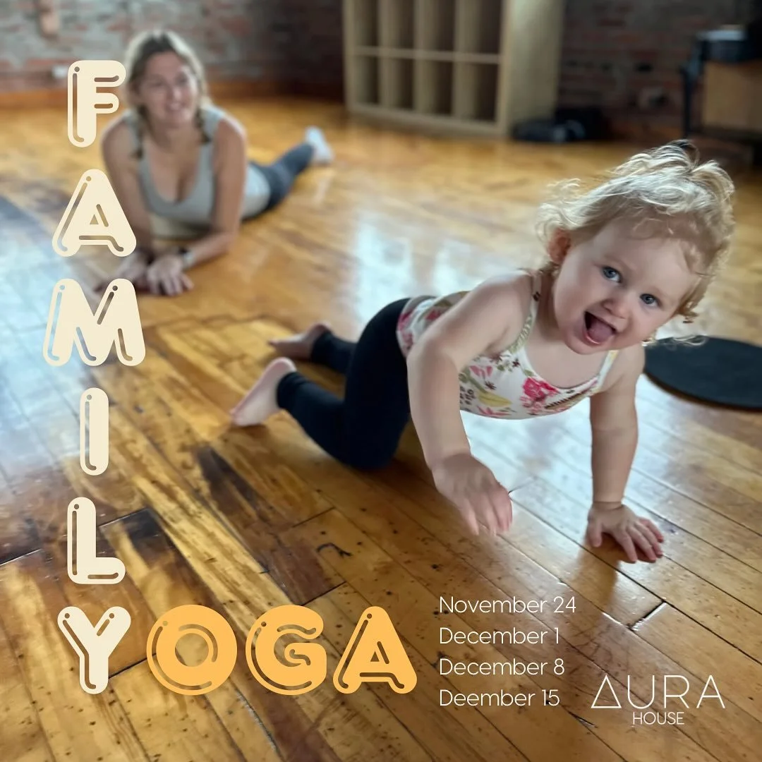 Sometimes family fun can be hard to plan or prioritize ... but with Family Yoga, bonding time is made simple! Get out of the house, and into a family-friendly activity with community &amp; connection at its roots. 

📍The Aura House Brampton @ 57 Mil