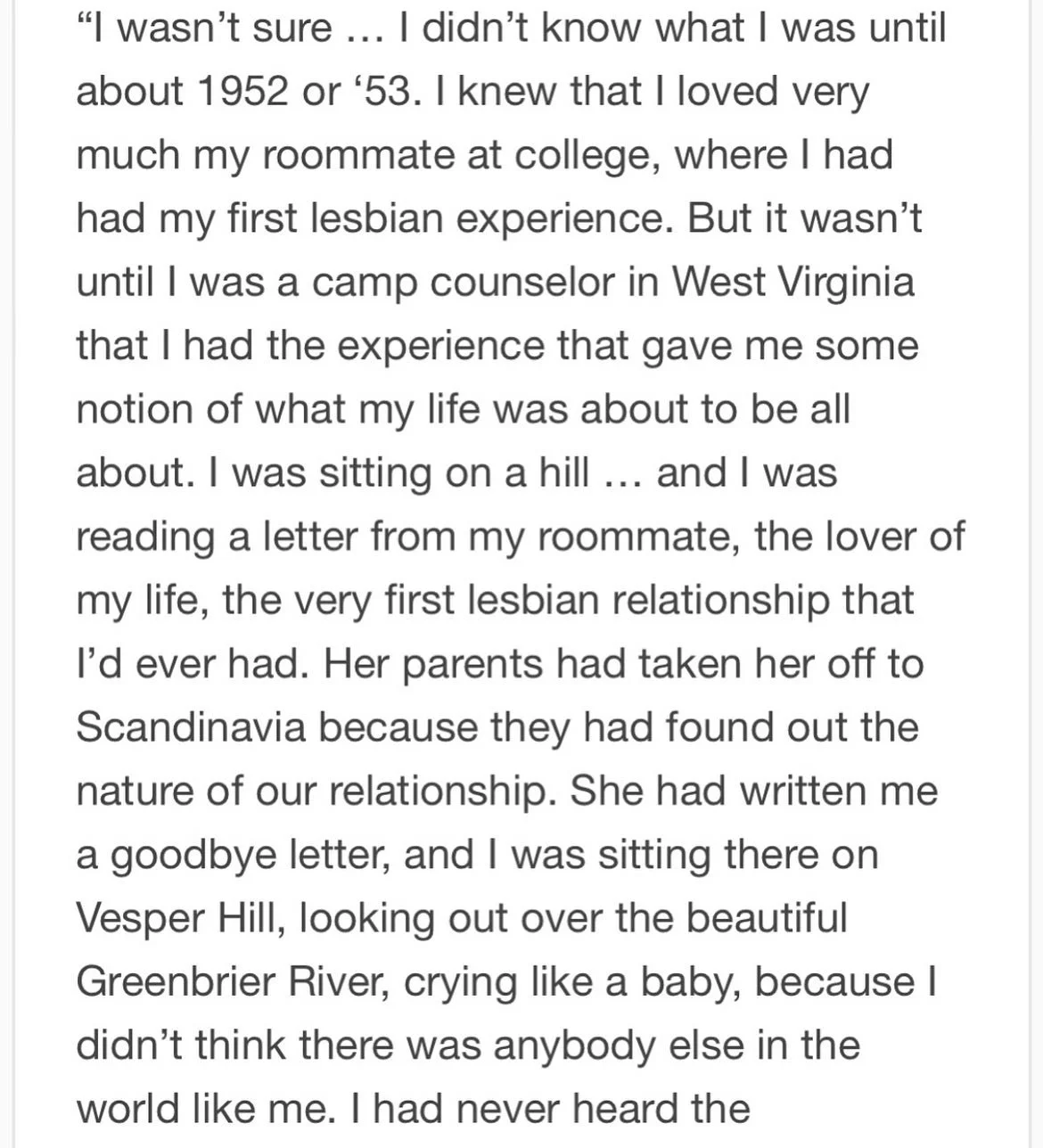 💗An excerpt from Last Call at Maud&rsquo;s, a 1993 historical documentary exploring American lesbian culture from the 1940s to the 1990s. 

Sally Miller Gearhart (1931-2021) was an American educator, scholar, author, and activist born in Pearisburg,