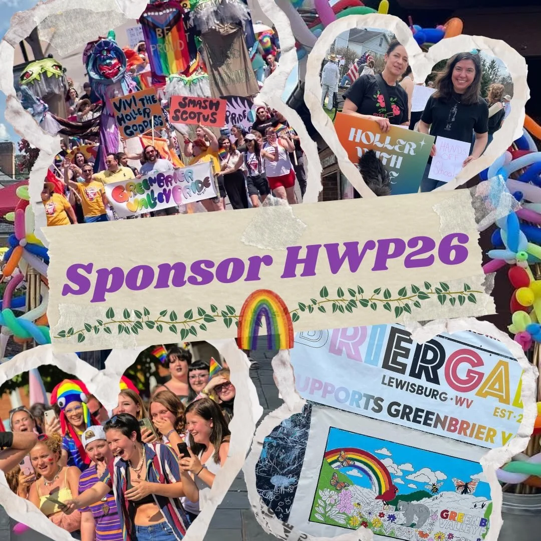 Greenbrier Valley Pride is currently seeking sponsors to help bring our annual Holler with Pride festival to life. As a local, non profit organization, our mission is to create a safe, visible and empowering community for LGBTQIA2S+ individuals and a