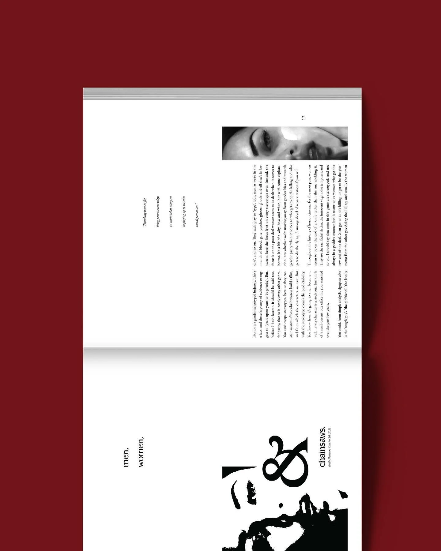 typography 2021

&hellip;

From the virgin &lsquo;final girl&rsquo; to the tempting succubus, Final Girl takes a look at all women in horror media and analyzes the various ways horror represents feminine sexuality, women, and gender.

Thank you @care