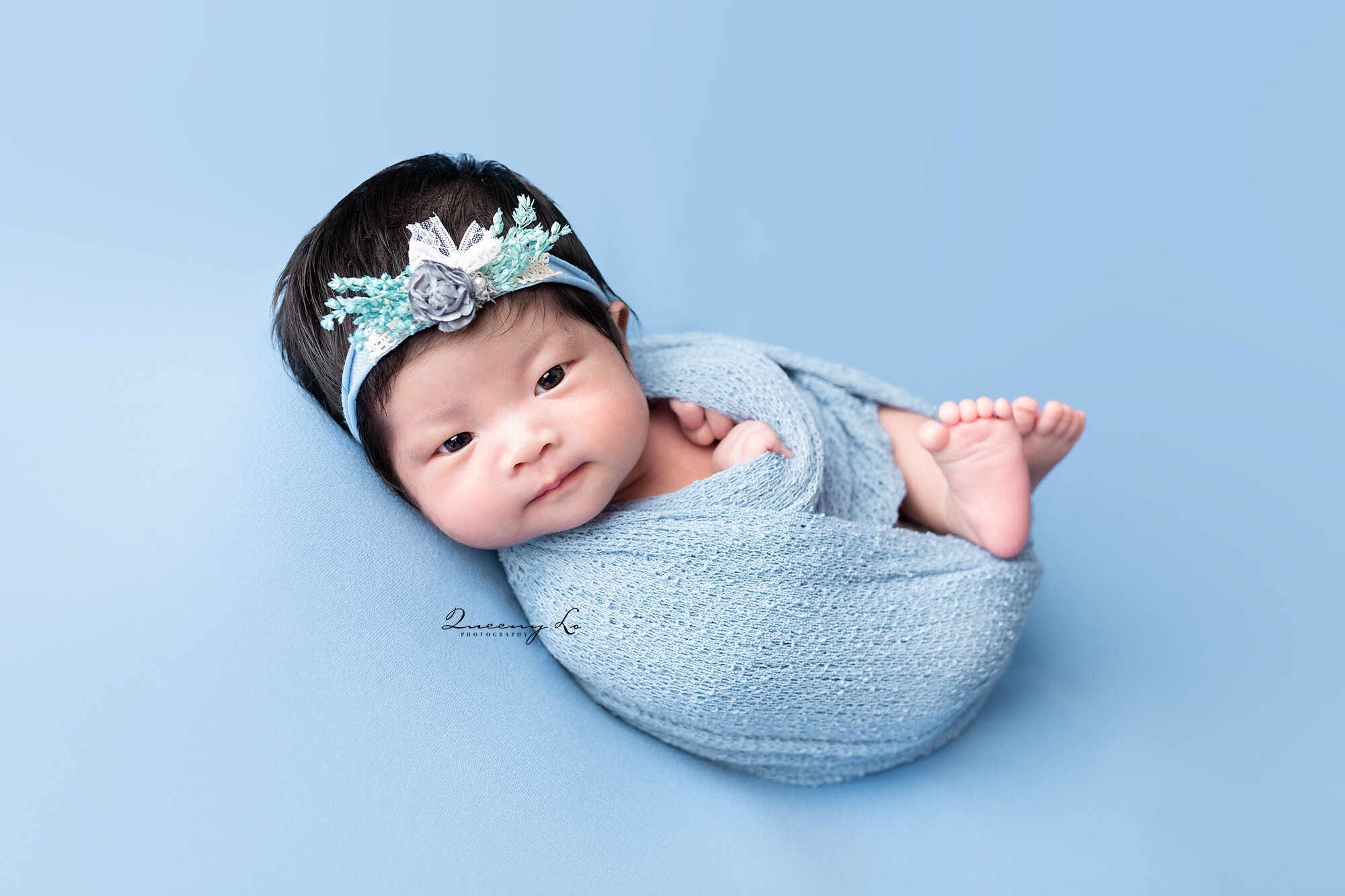Most parents tend to choose more of a neutral or &quot;girly&quot; colors for girls.  But this girl rocked this blue!  Girls in blue are so special! 💙
.
.
.
 #girlsinblue💙 #babygirl #newborngirl #newborngirlsession #newborngirlphotography #newbornp
