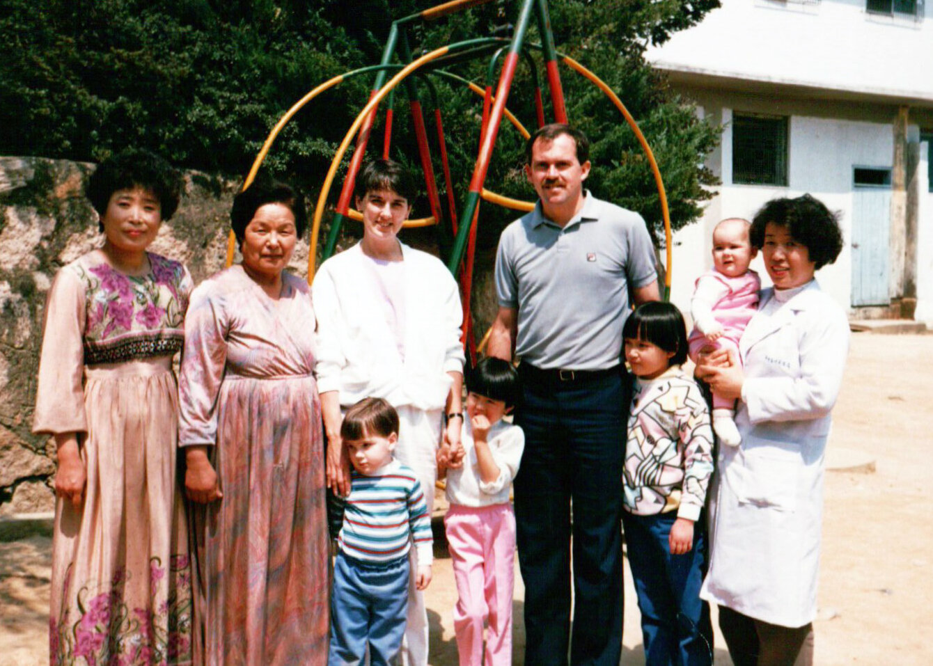 On our second assignment to Korea, we took the whole family to the orphanage where we adopted Kelly.