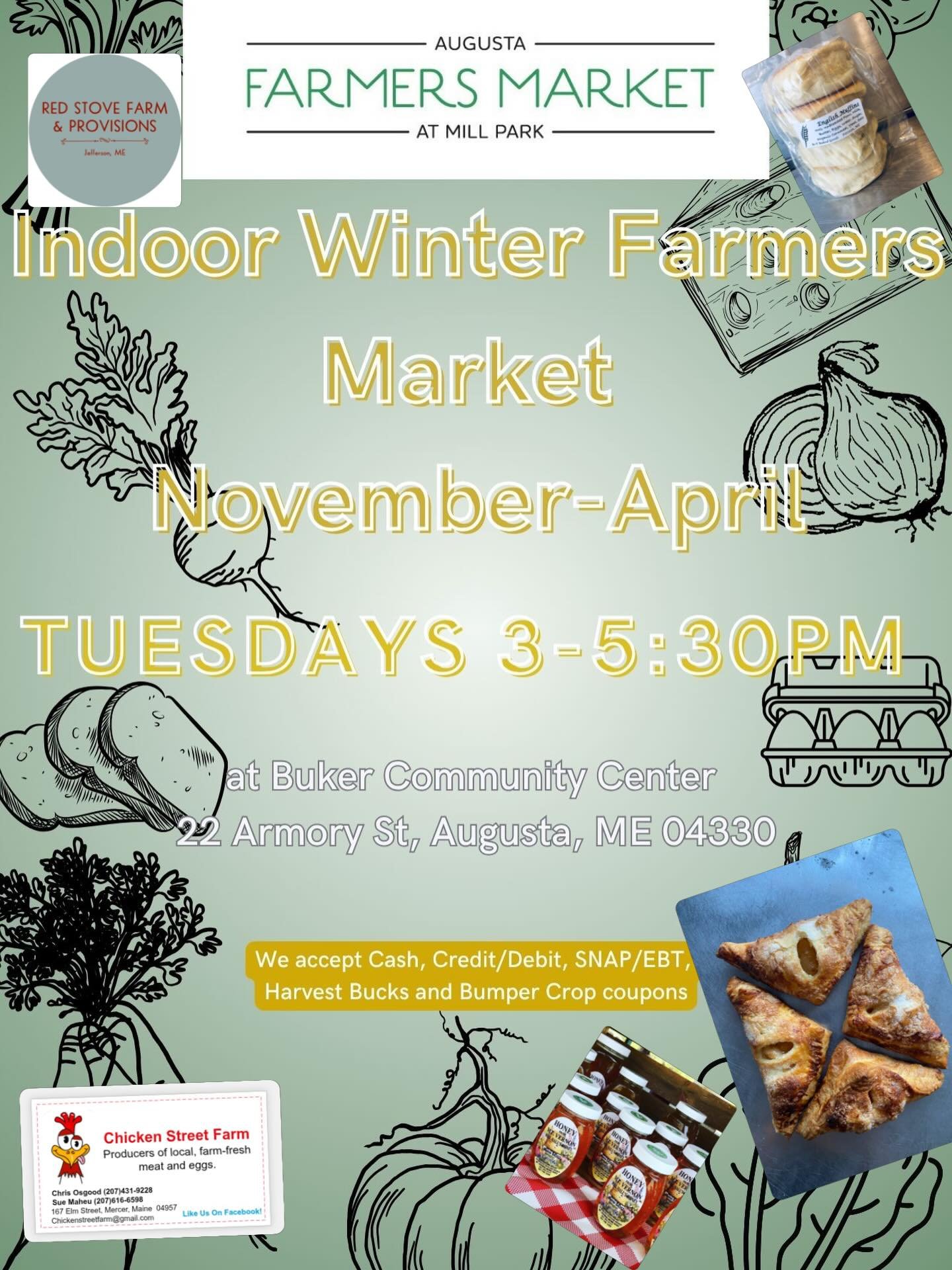 Tuesday is market day!!
Yay! Not only is @bandtbakedgoods back this week with their lovely creations but we have eggs this week! Come check out our new vendor and all the goodies that will be at market tomorrow!
Tuesday 3-5:30pm at Buker Community Ce