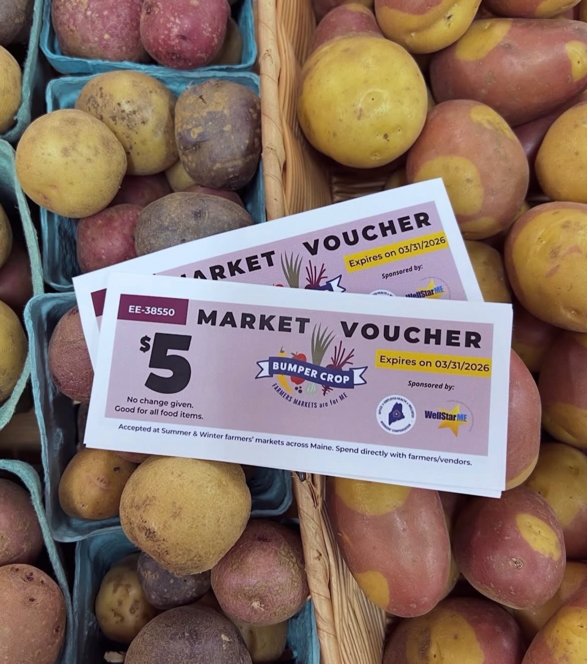 Market is on tomorrow Tuesday 3-5:30pm.

Just a reminder that if you have any bumper crop vouchers bring them and use them before they expire! 
You have until the end of March to use them.
We hope to see you at Buker tomorrow.

#augustamaine #support